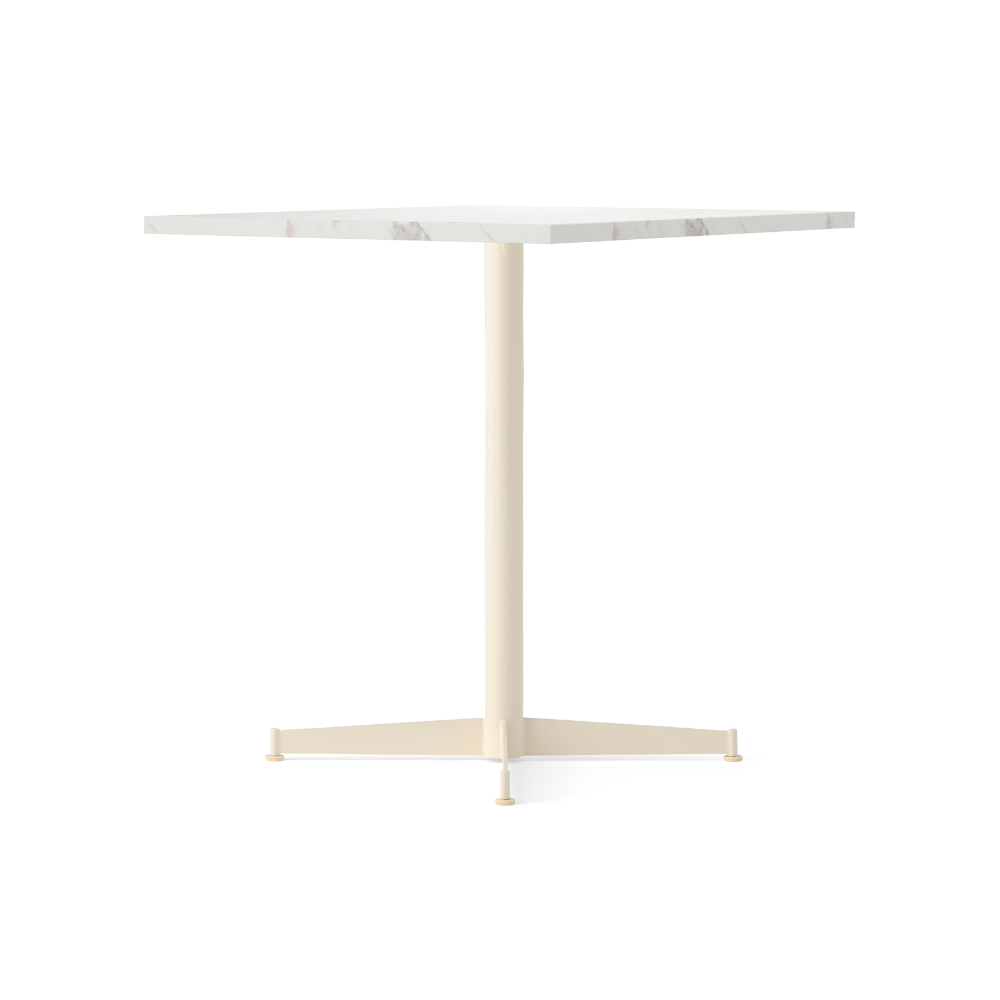 Kaffeetisch NOOK weißer Marmor mit cremefarbener Basis
