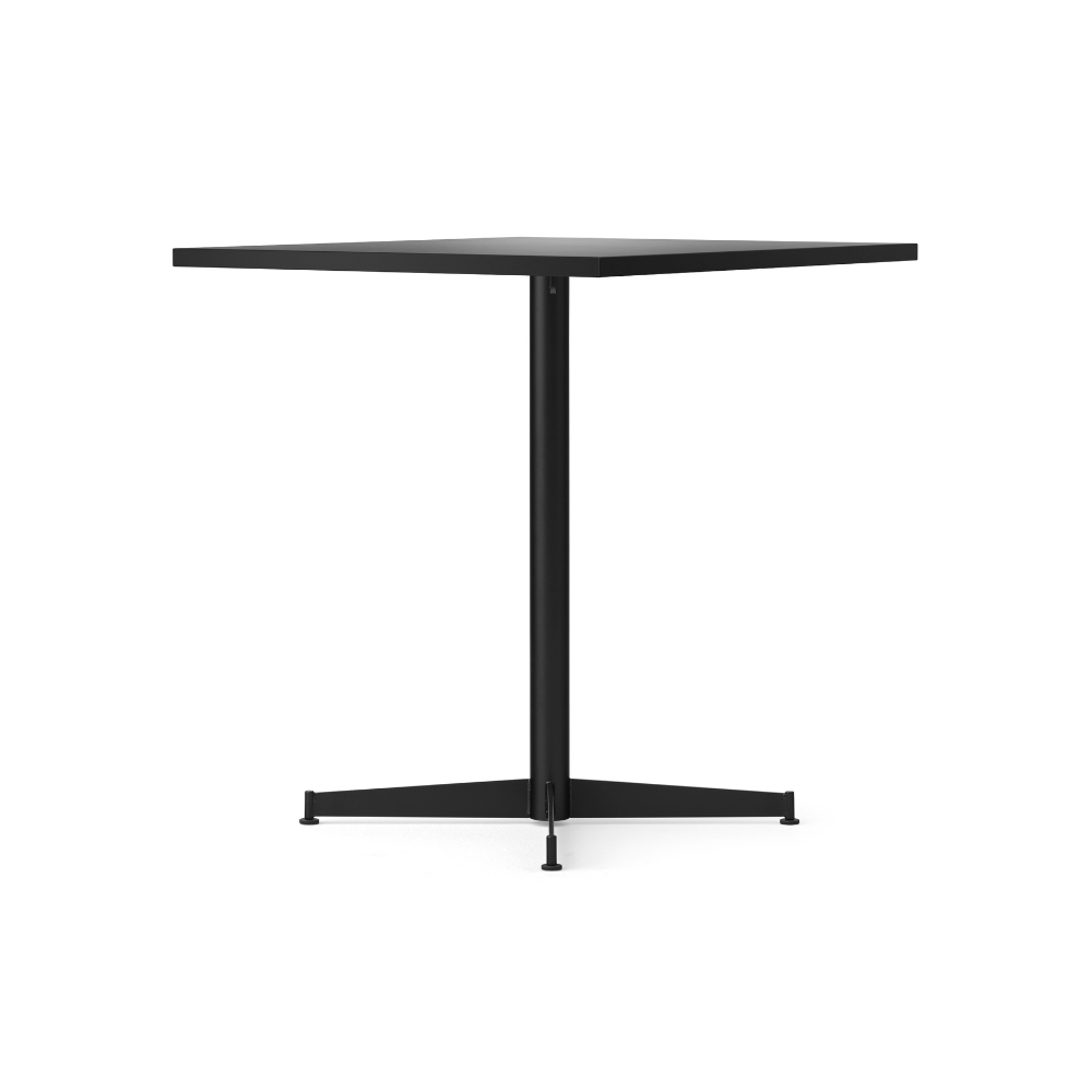 NOOK black café table with oak veneer and black base