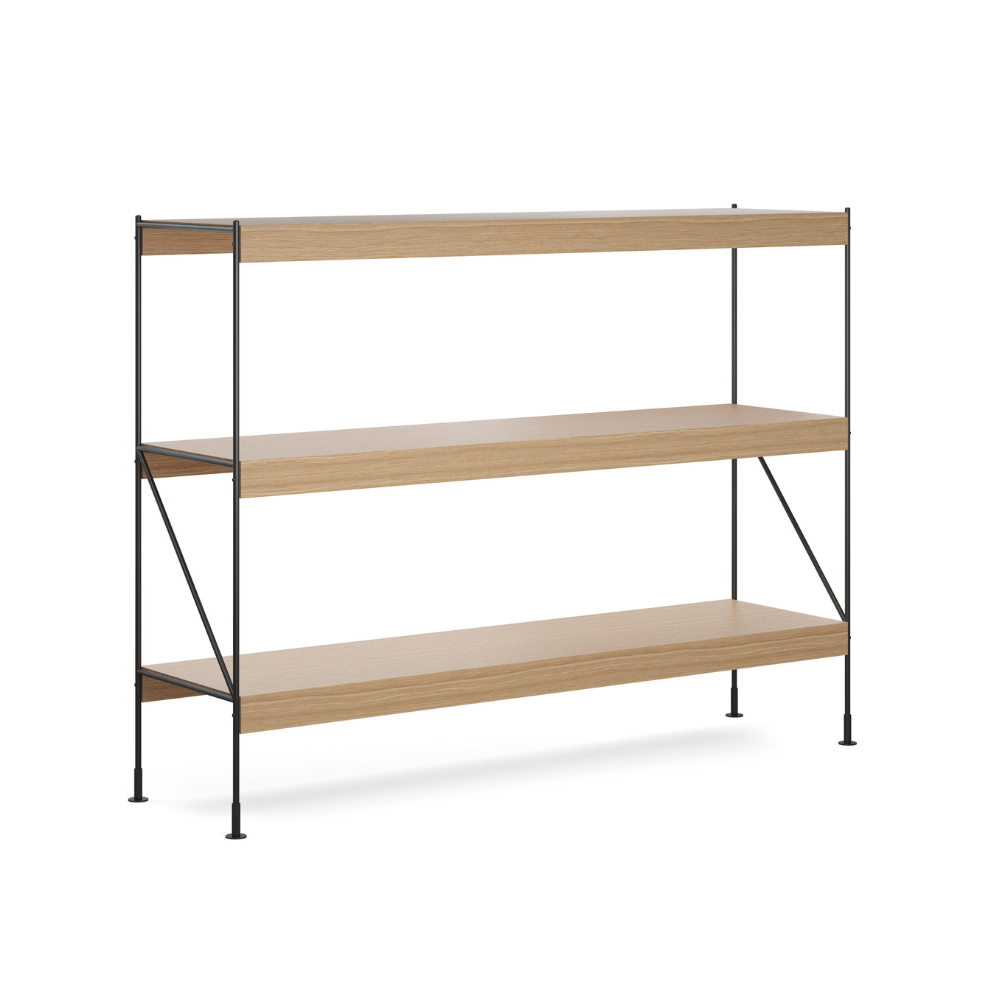 ZET oak wood shelf with black frame