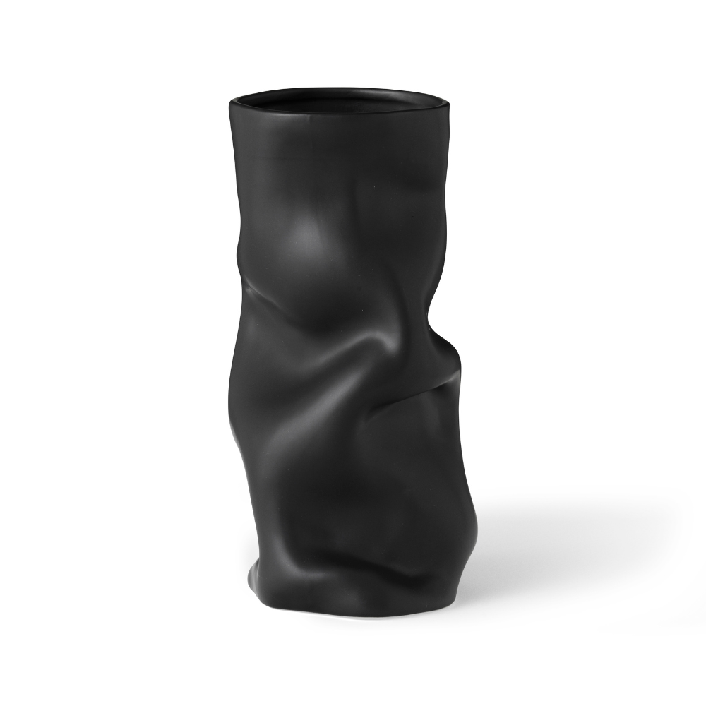Vase COLLAPSE schwarze Keramik