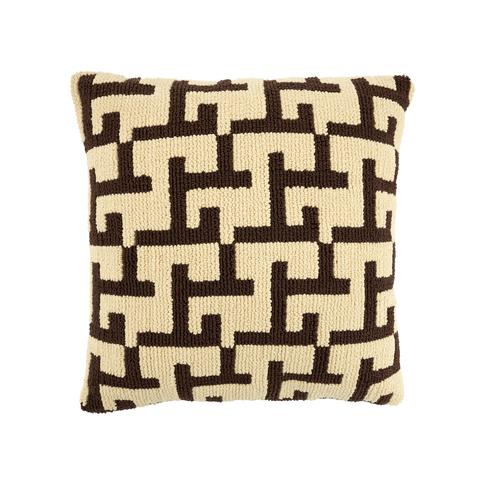 Kissen ZIGGY braun mit beige