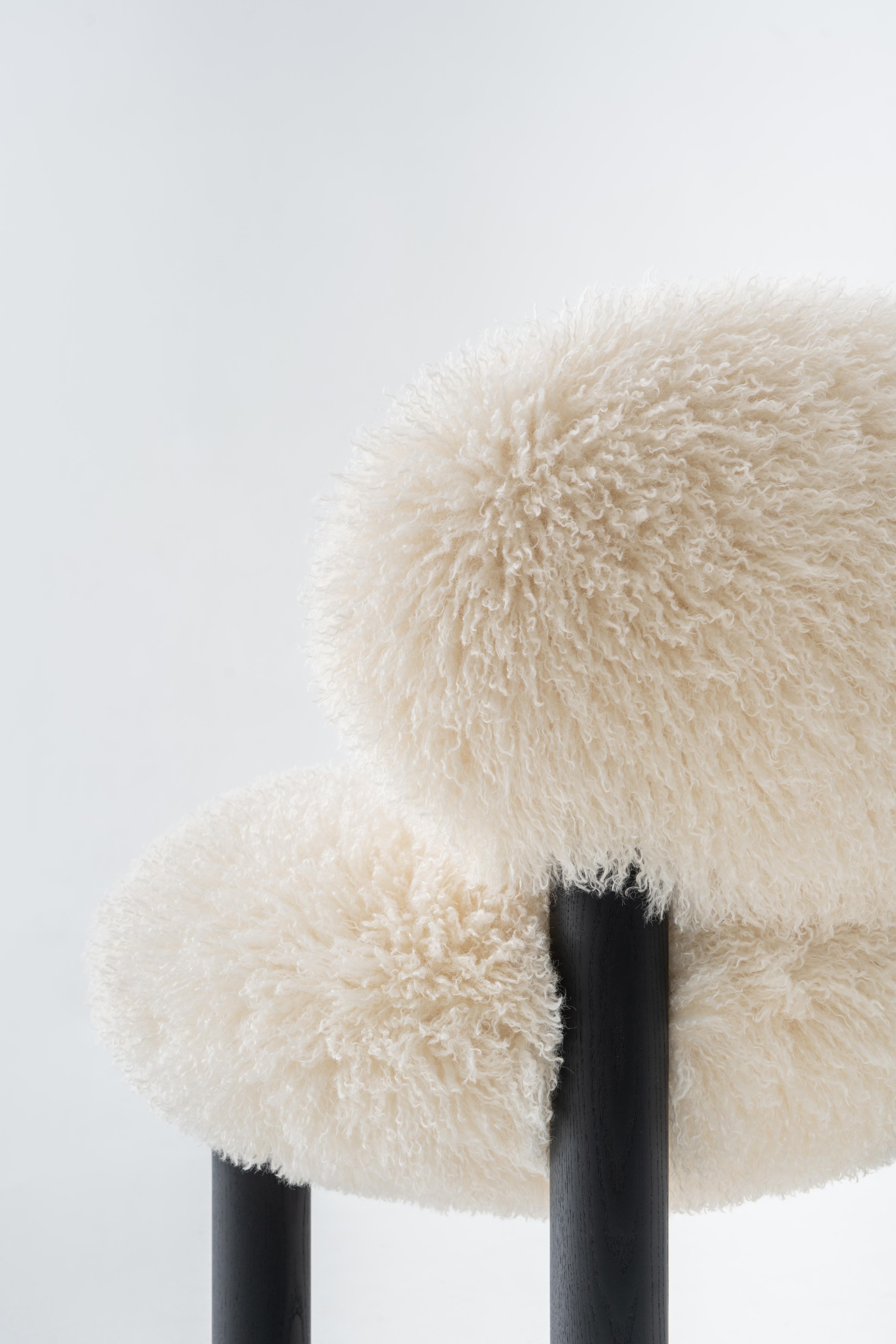 Krzesło FLOCK CS2 - FLUFFY EDITION sztuczne futerko do jadalni – styl nowoczesny
