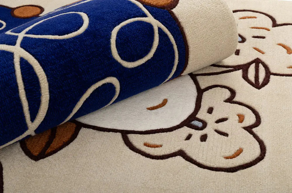 FLORENCE Beige Rug with Navy and Brown