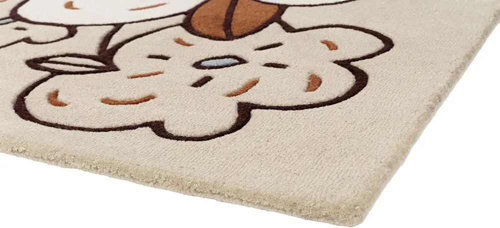 FLORENCE Beige Rug with Navy and Brown