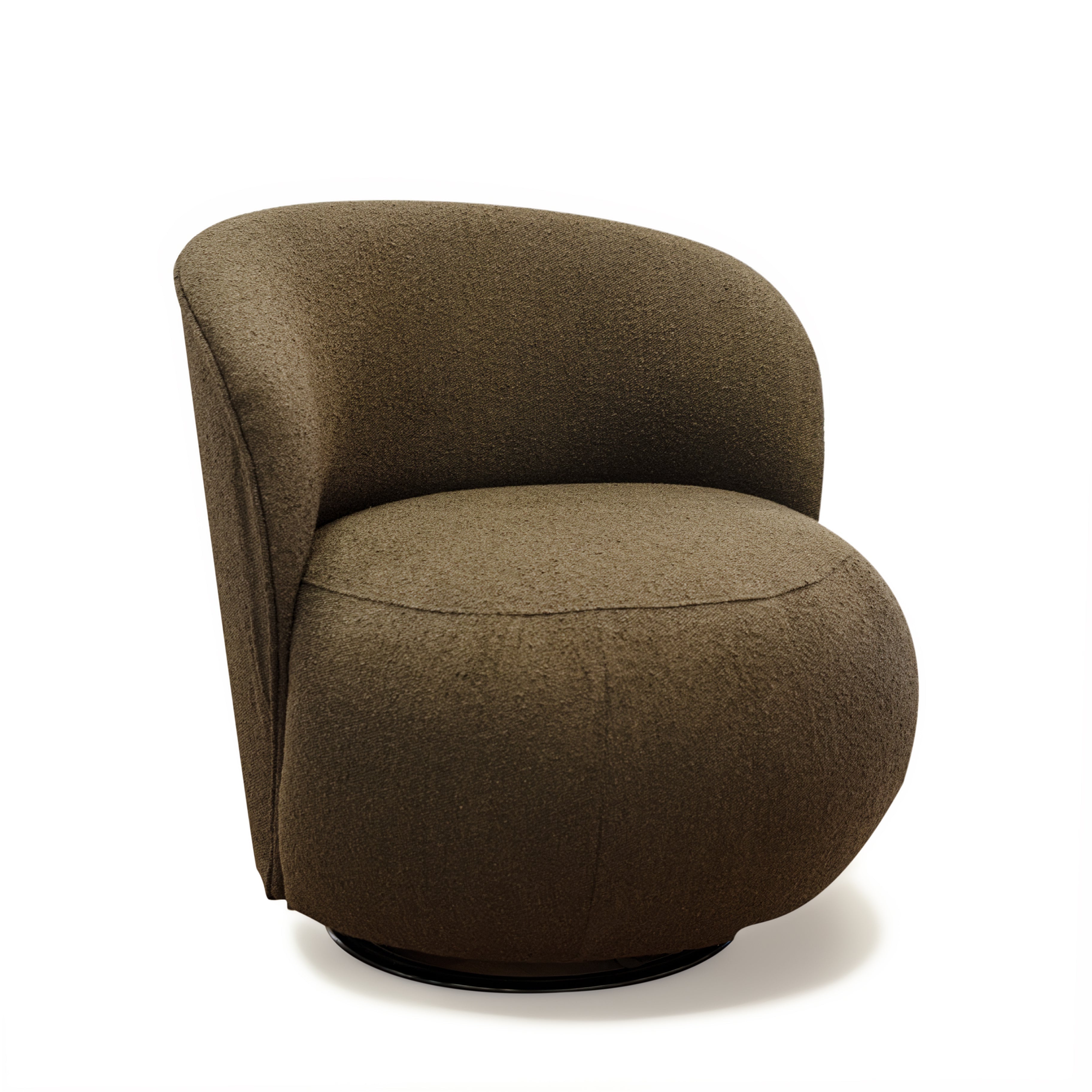 Drehstuhl MILO in schokoladenfarbener Boucle