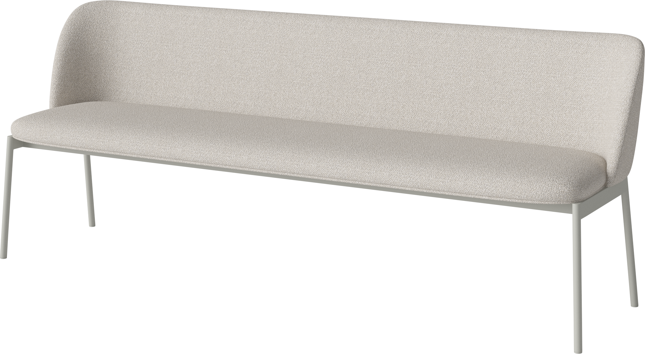 3-Personen-Sofa gepolsterte Frank Grey Steel Basis