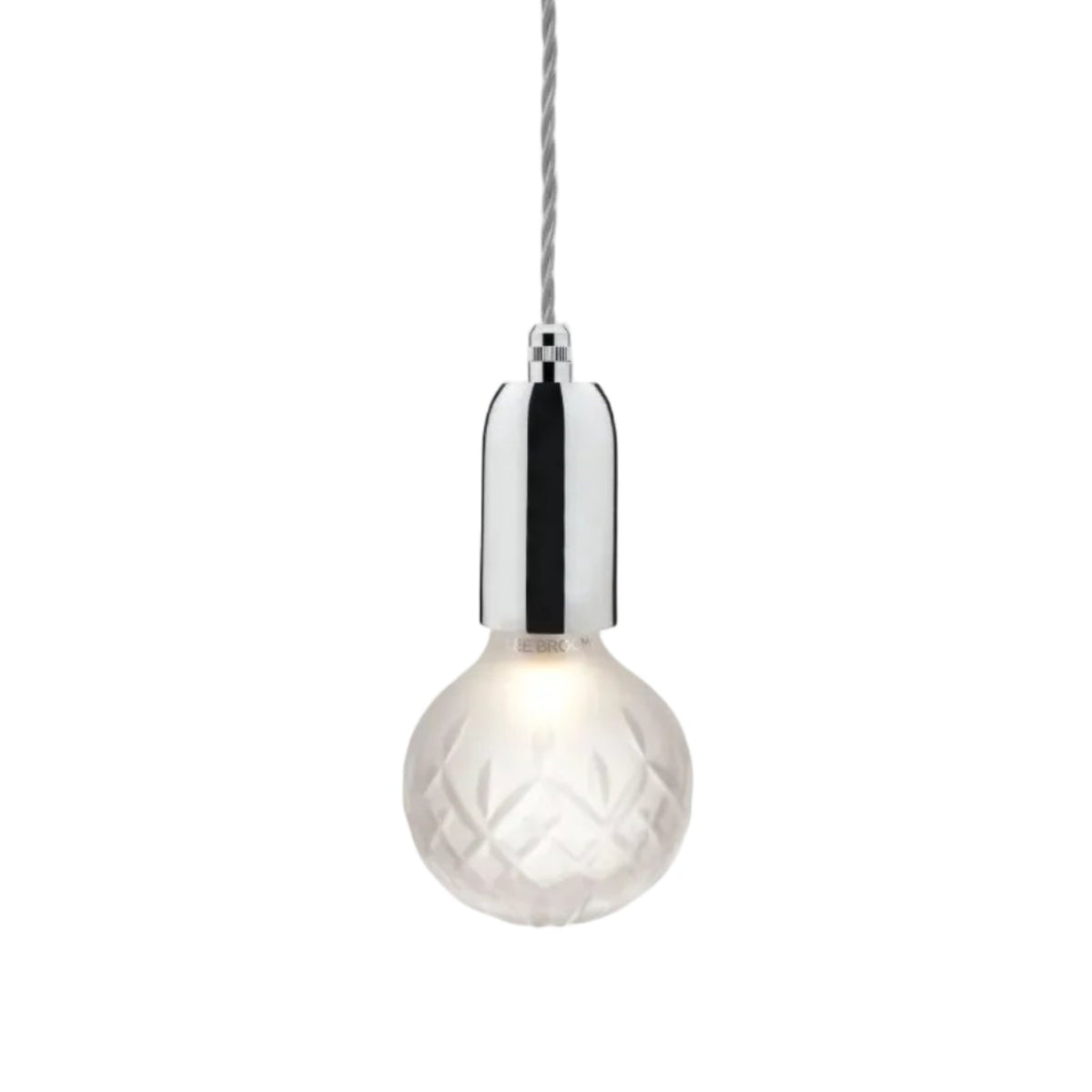 Pendelleuchte CRYSTAL BULB aus mattem Kristallglas mit verchromter Oberfläche