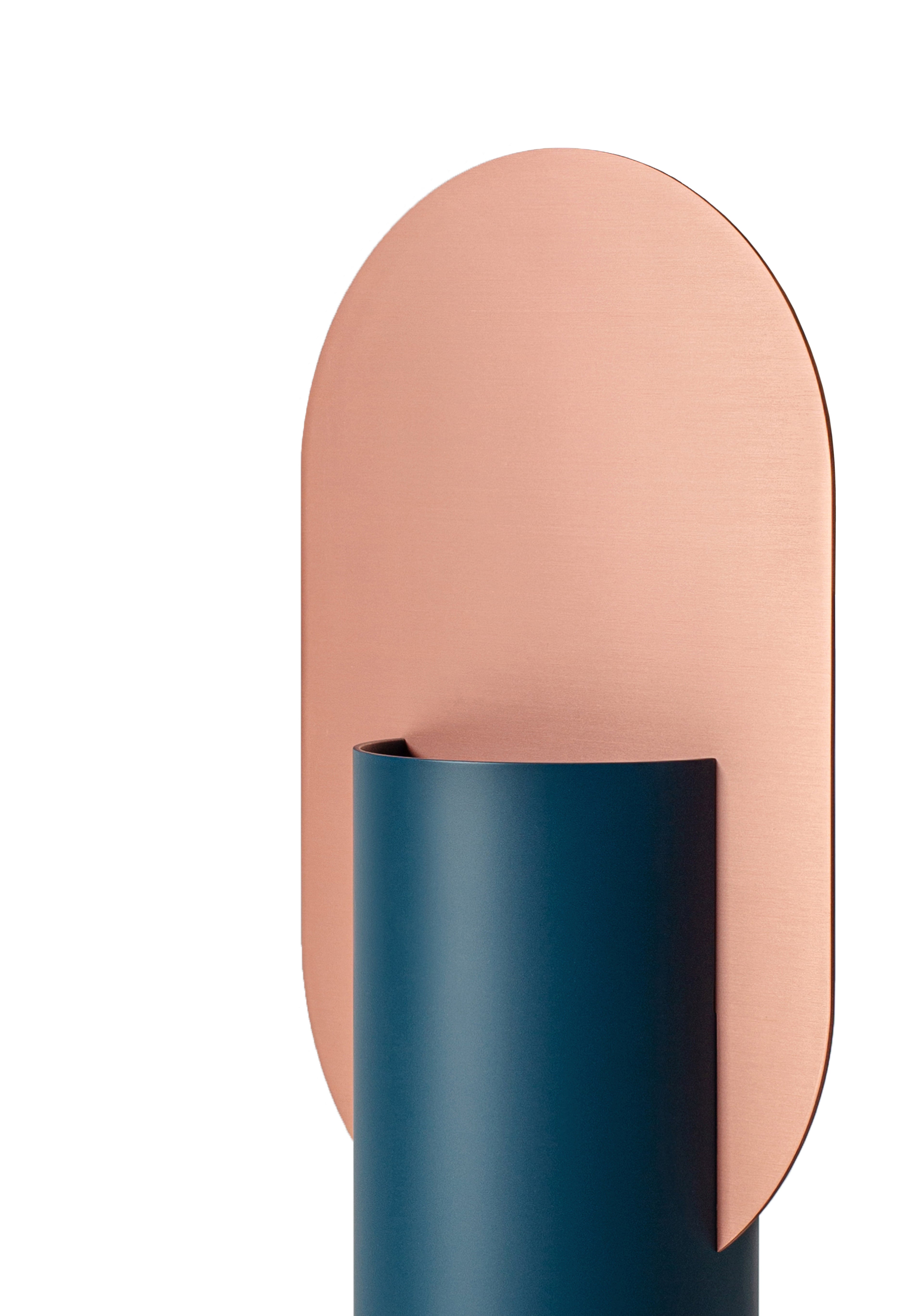 Vase GENKE blau mit Kupfer