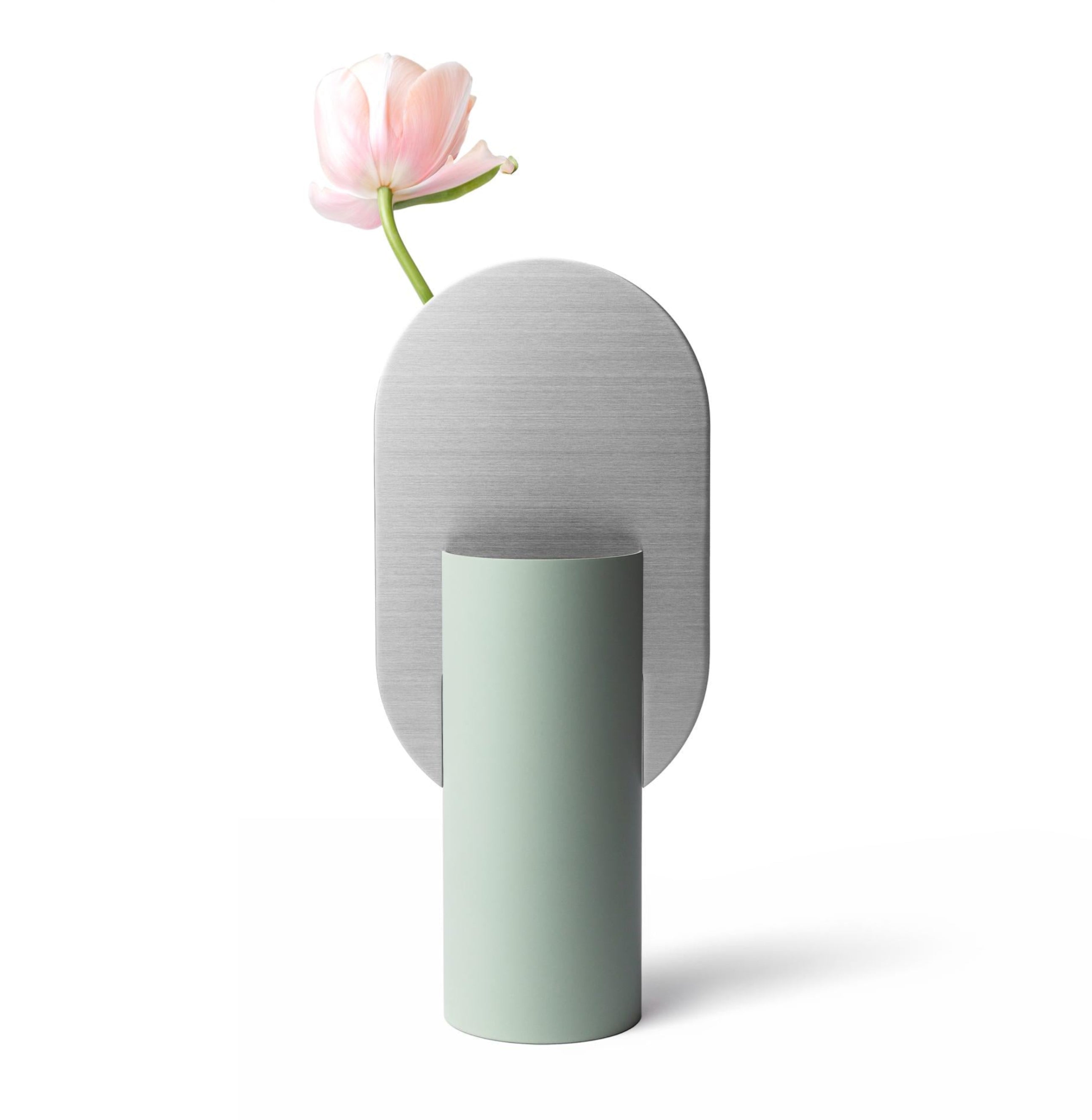 GENKE vase gray-green with steel