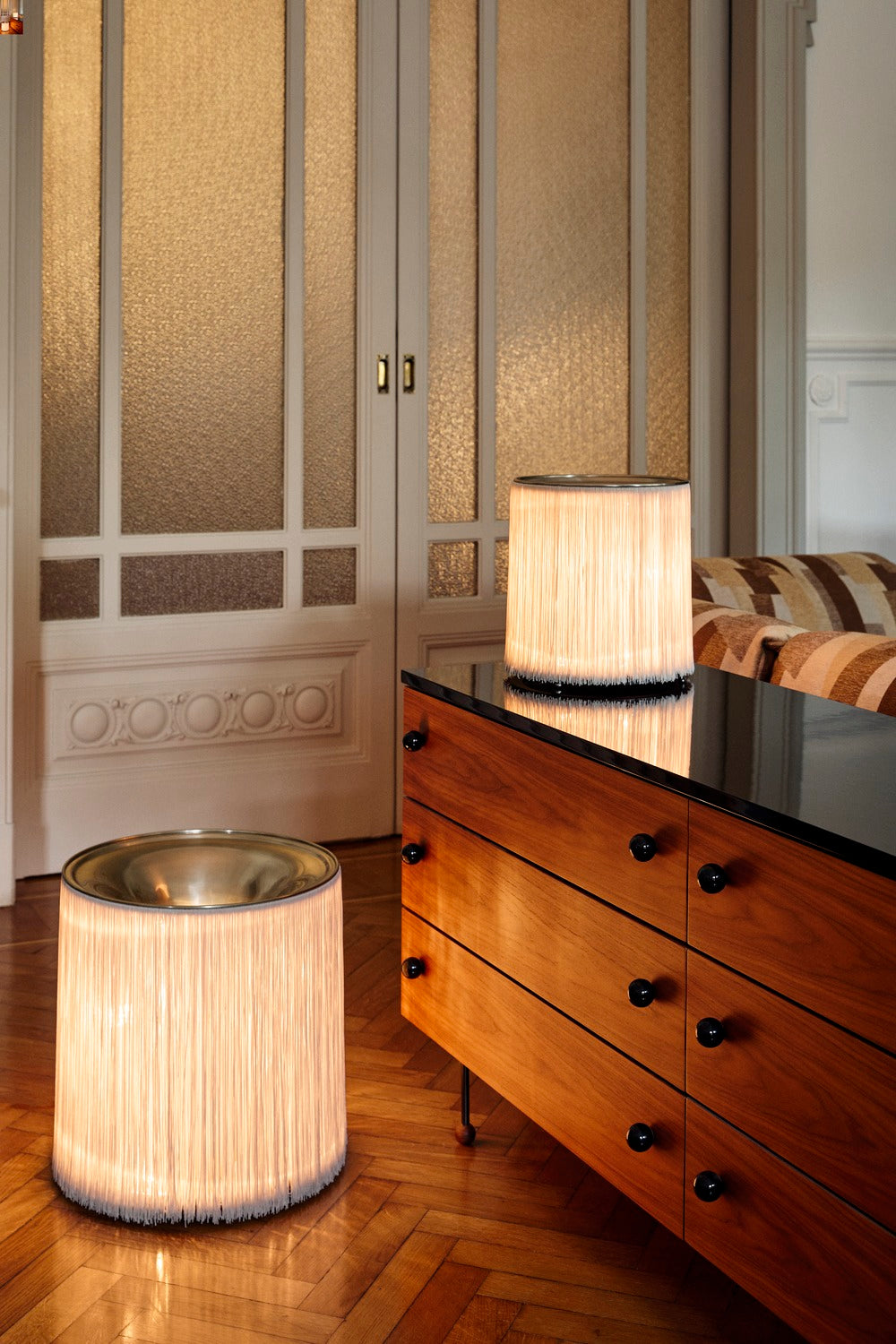 Table lamp MODEL 597 polished aluminum