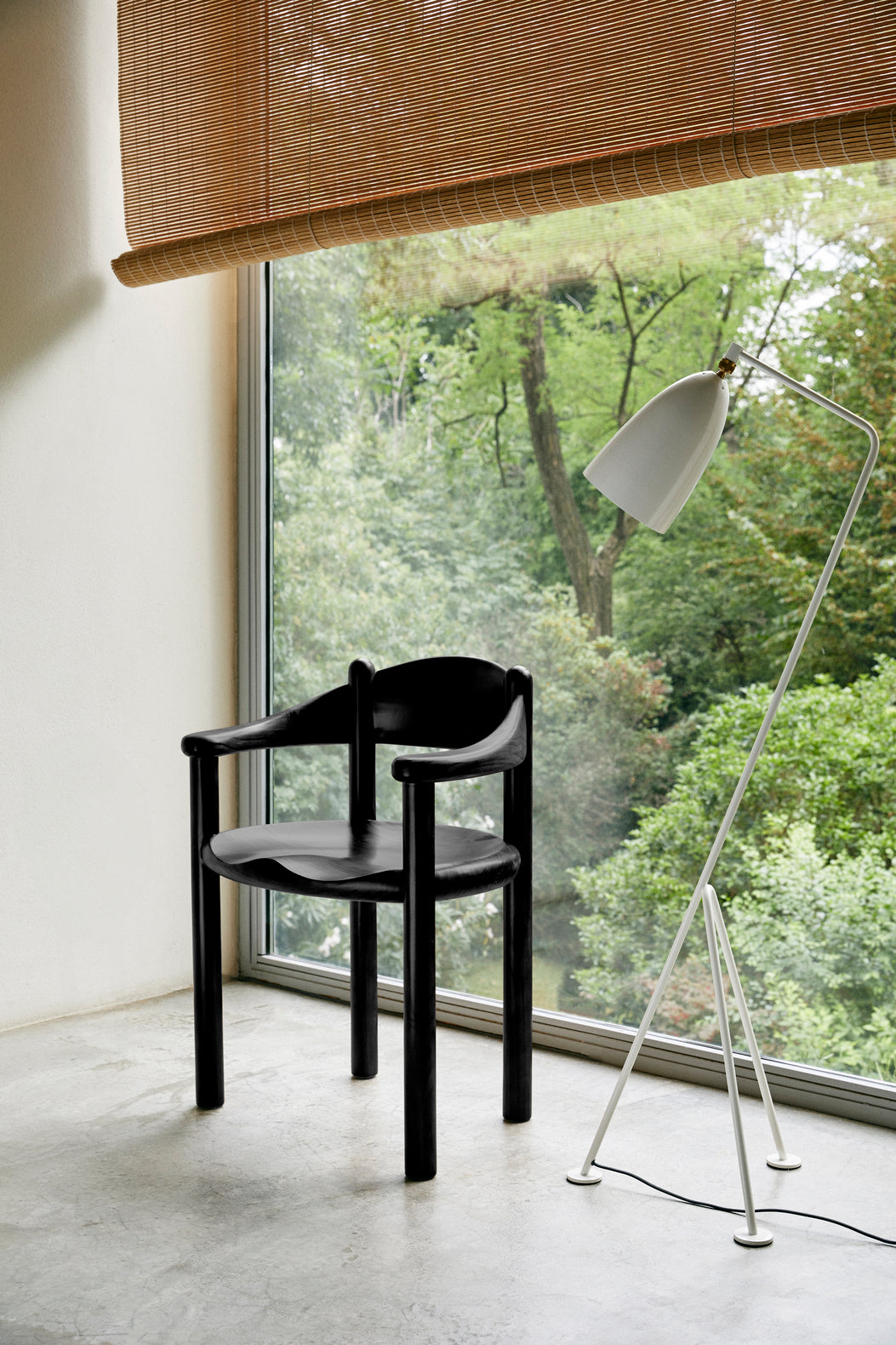 DAUMILLER Armchair with Armrests Black Pine Wood