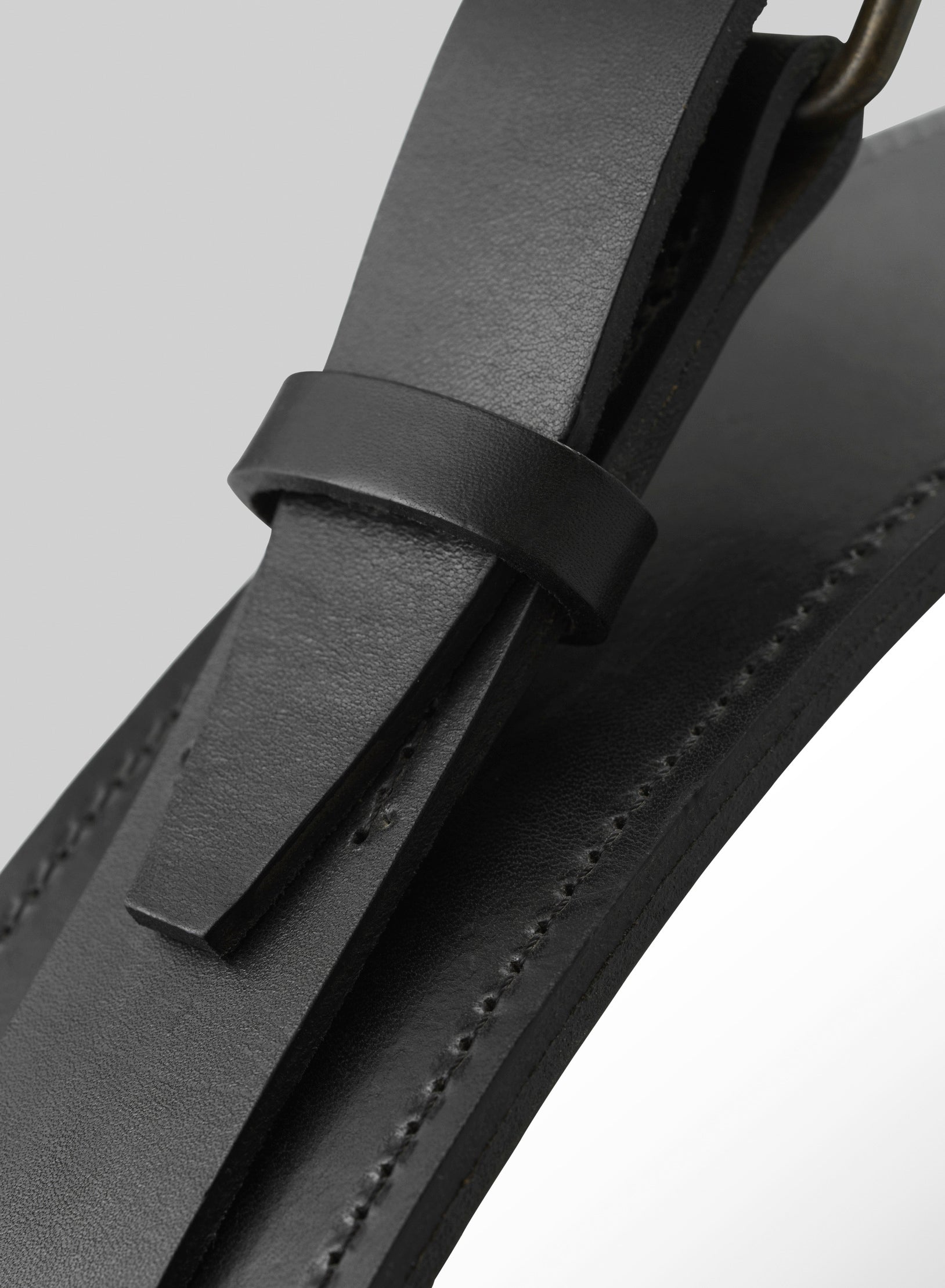 Rundspiegel ADNET schwarze Leder