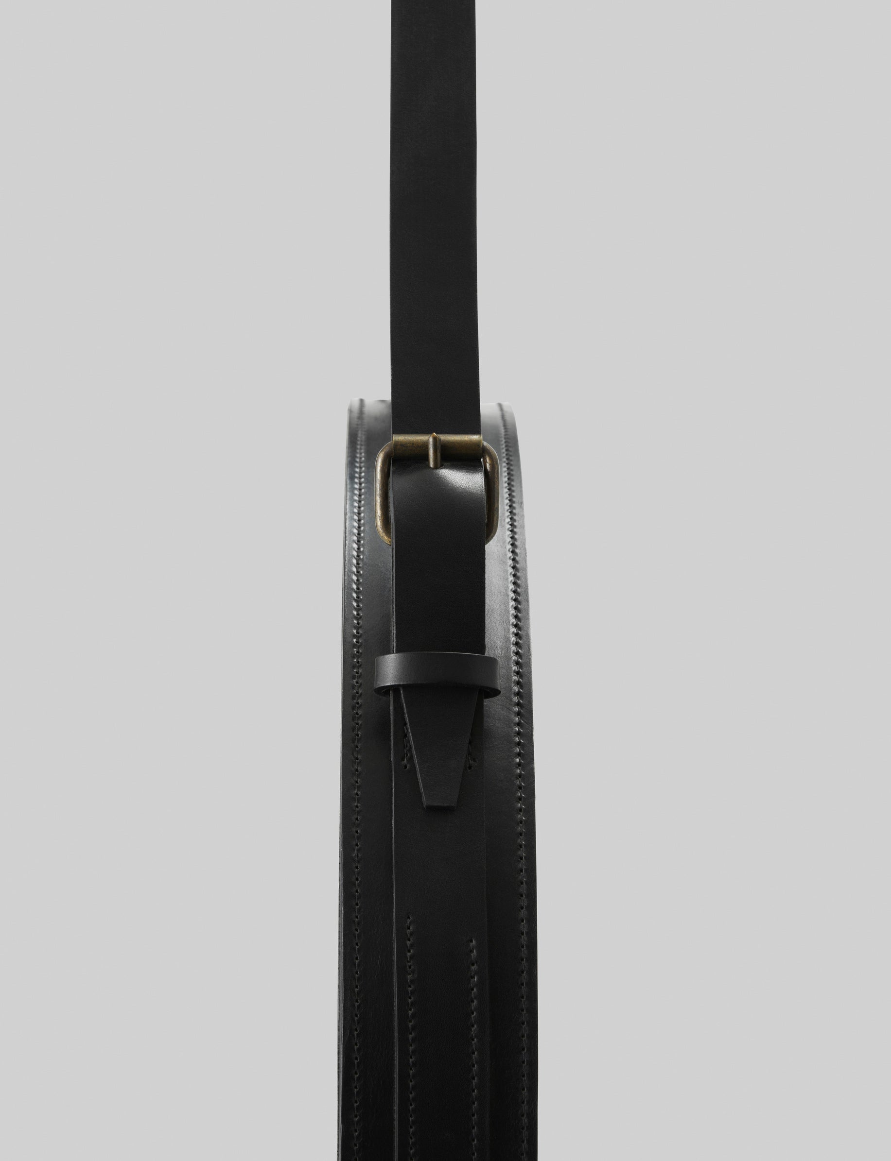 Rundspiegel ADNET schwarze Leder