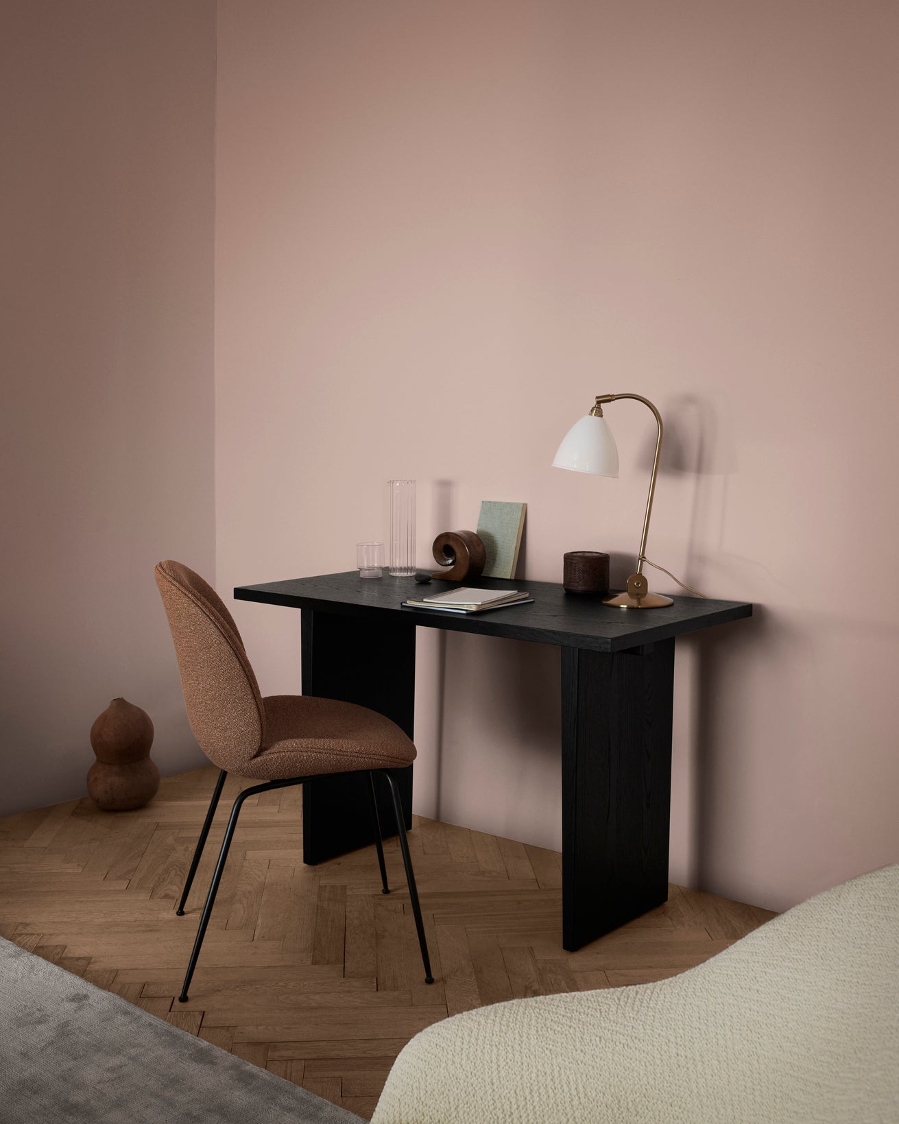 PRIVATE desk black oak veneer