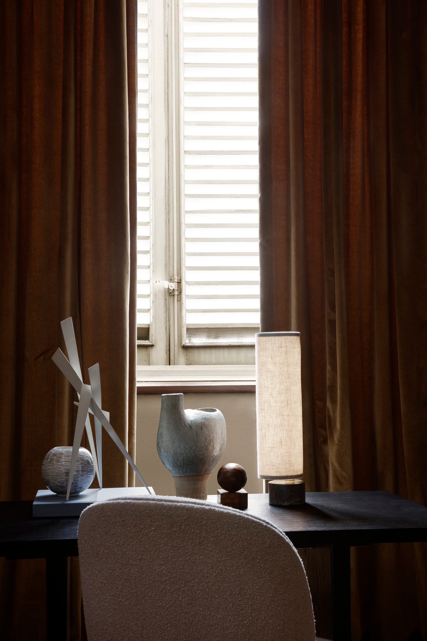 PRIVATE desk black oak veneer