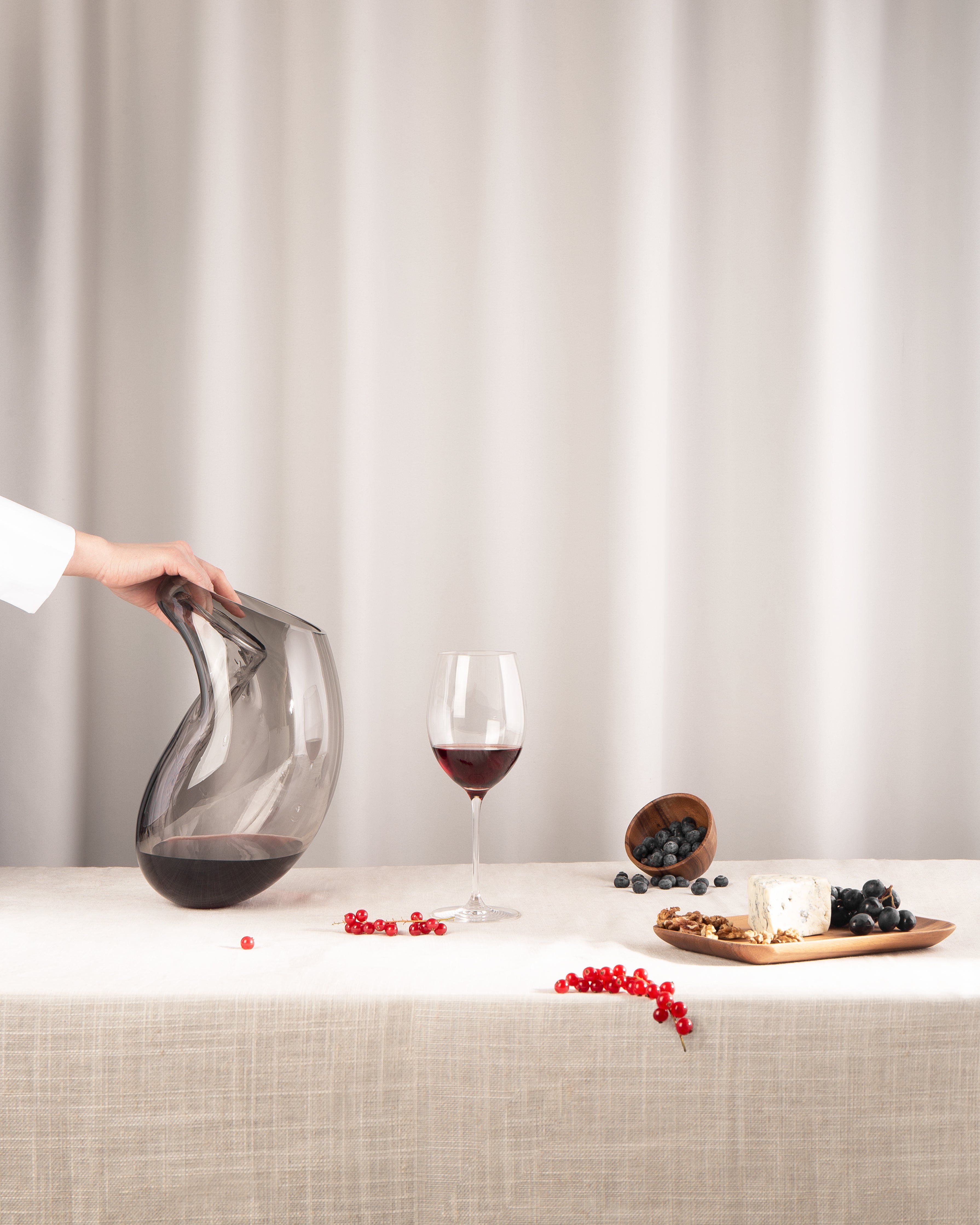 Vase GUTTA BOON grau mit Schwarz