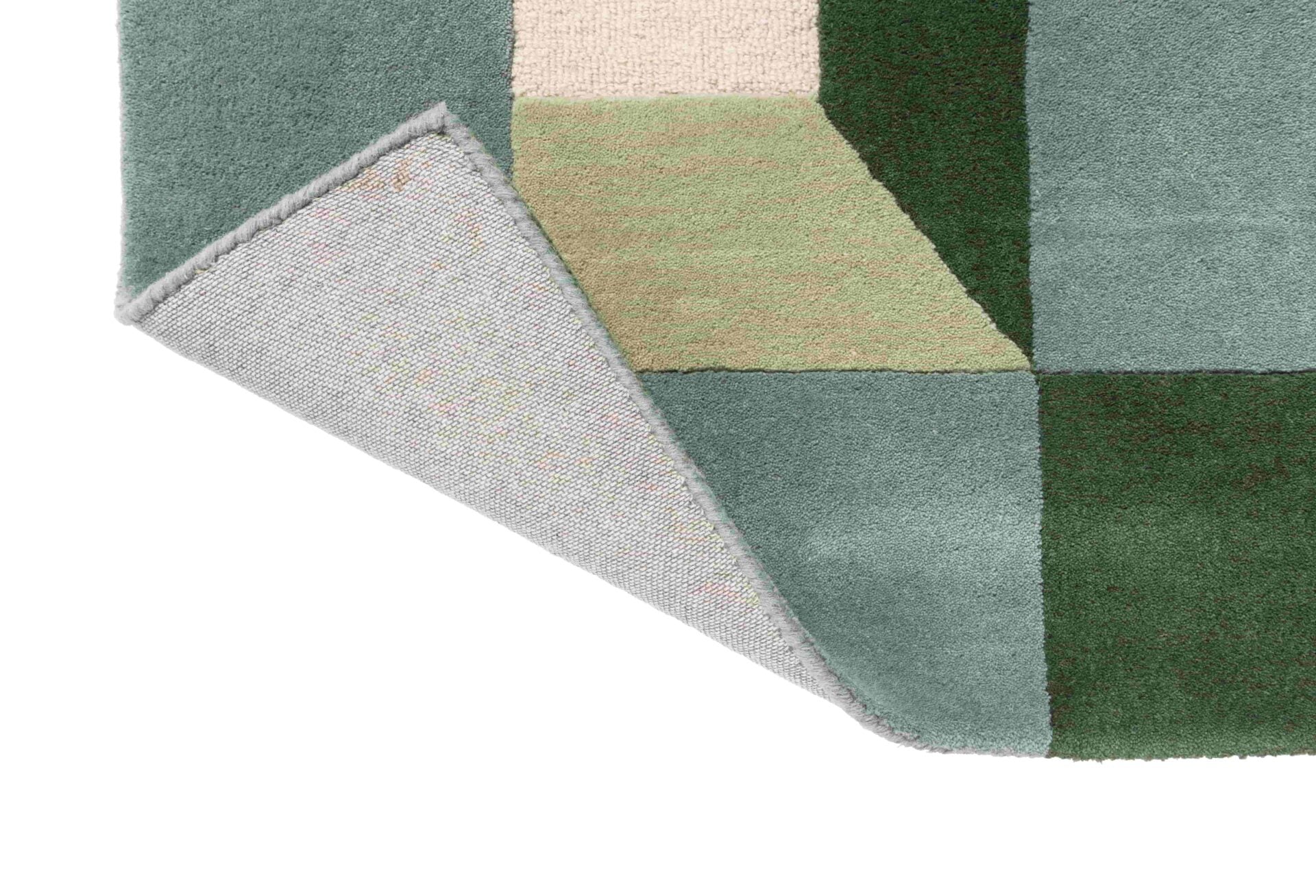 BLOCKS FERN grün-beiger Teppich