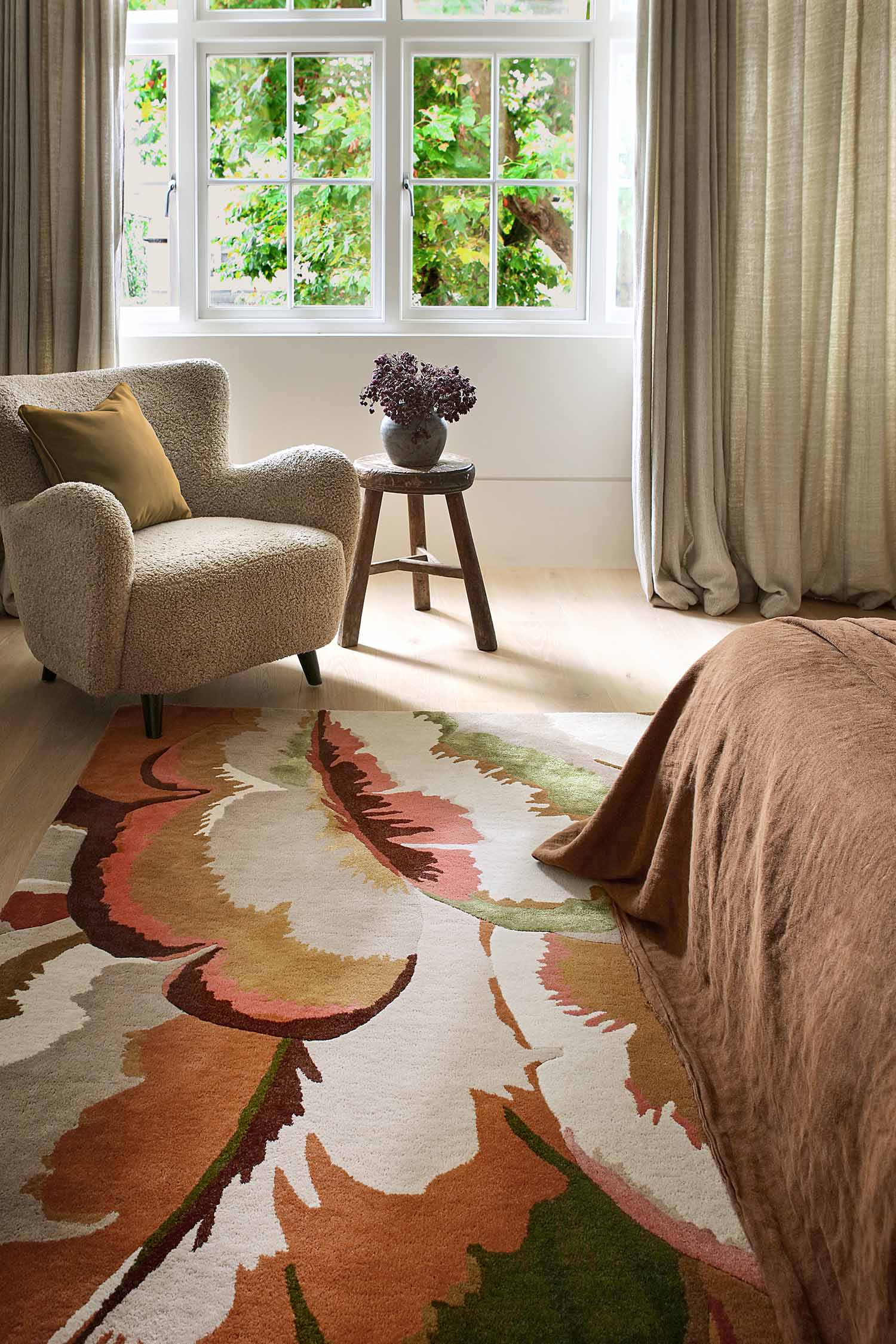 Calathea rug Amber Brazilian Rosewood beige-brown