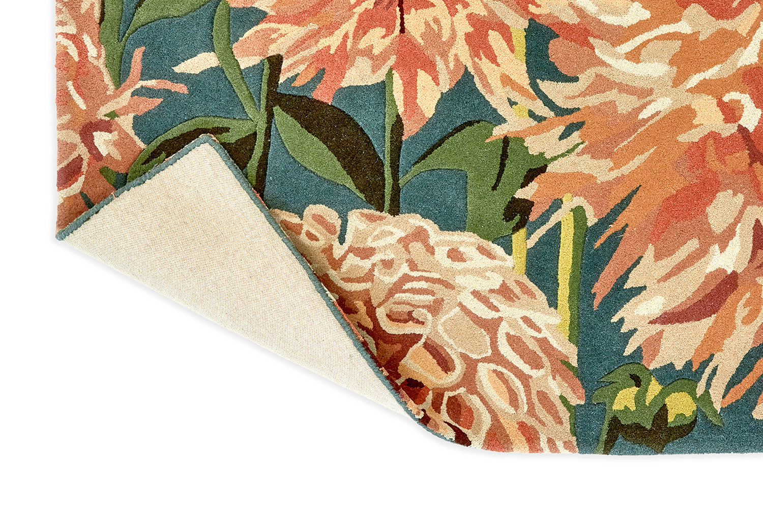 Dahlia Coral Wilderness Orange-green rug