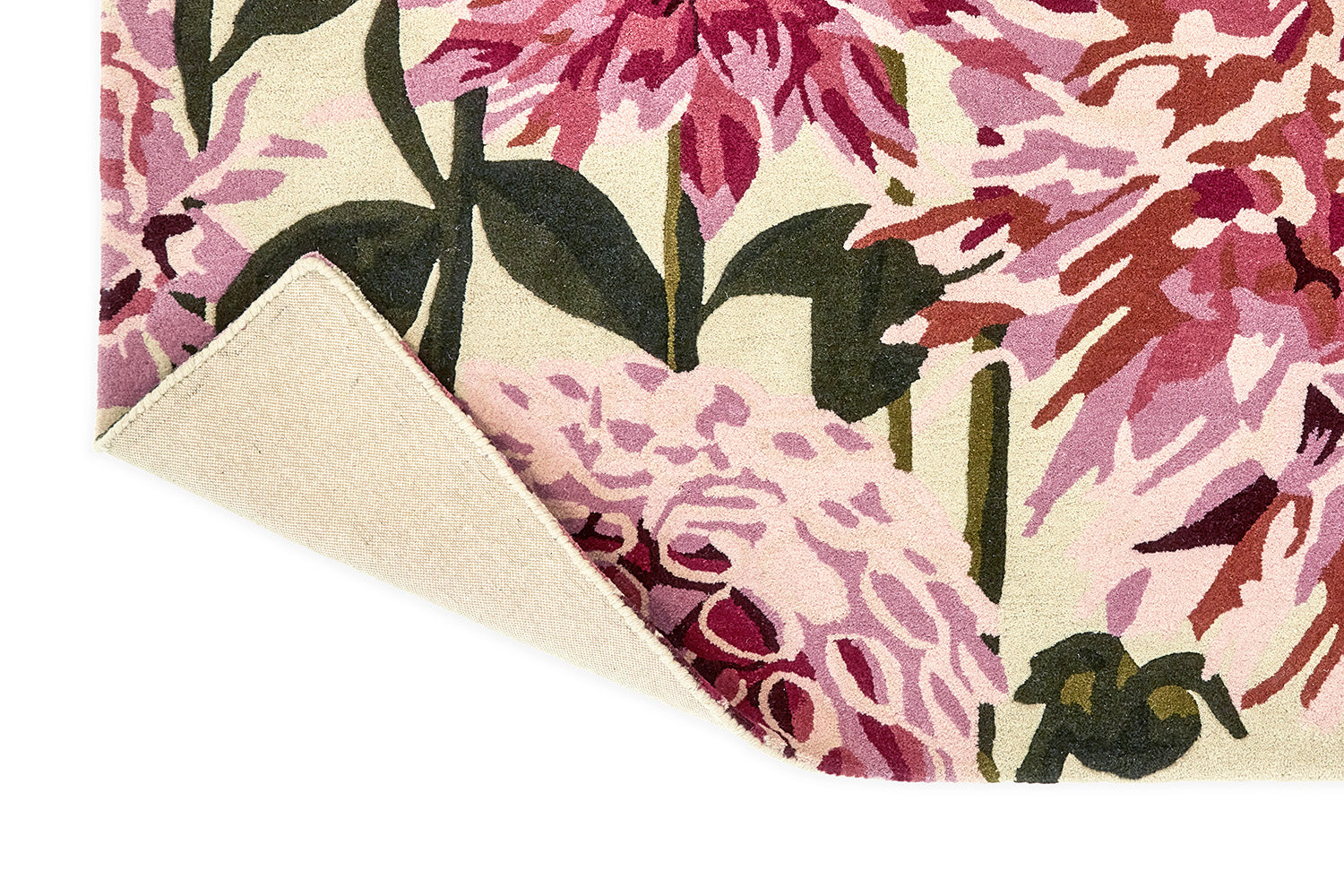 Dahlia Fuchsia Palm rug pink-green