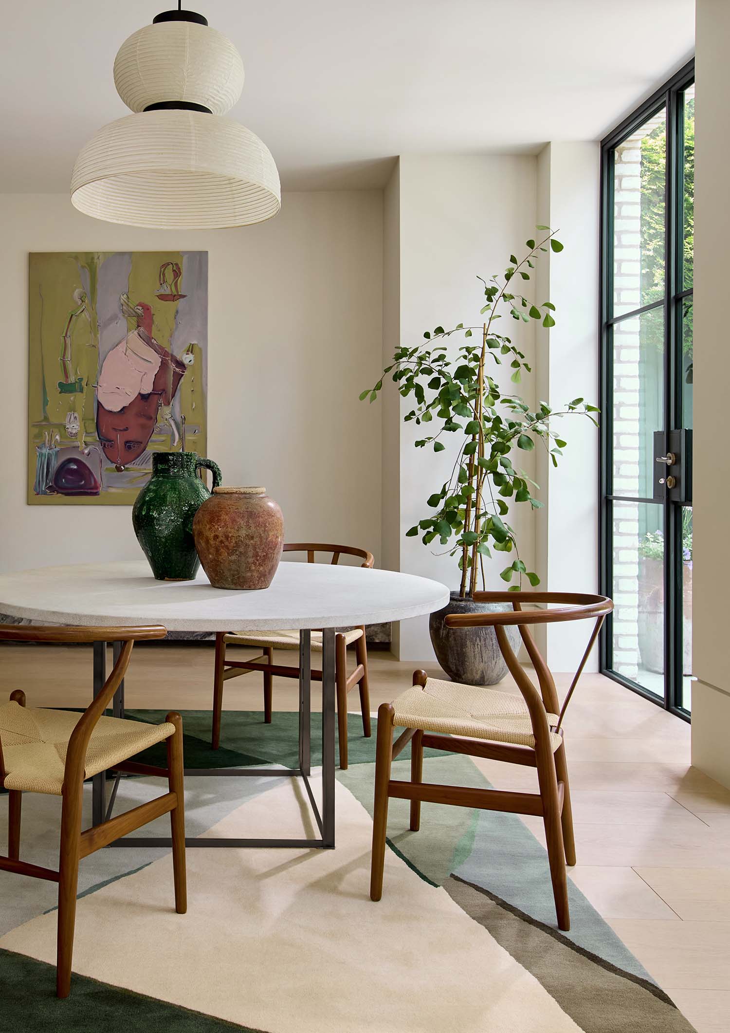 Sumi Reflect Fern Pistachio rug beige-green