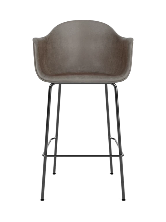 Hocker mit Armlehnen HARBOUR graues Leder