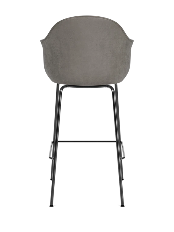 Hocker mit Armlehnen HARBOUR graues Leder