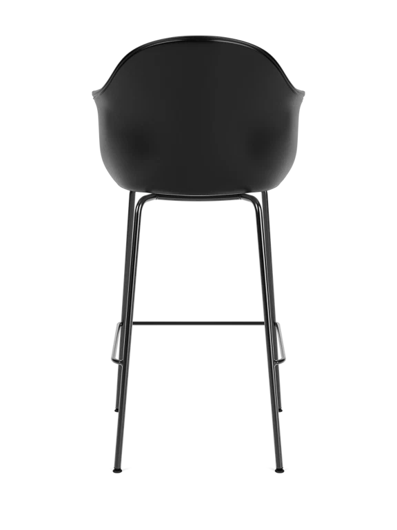 Hocker mit Armlehnen HARBOUR schwarze Leder