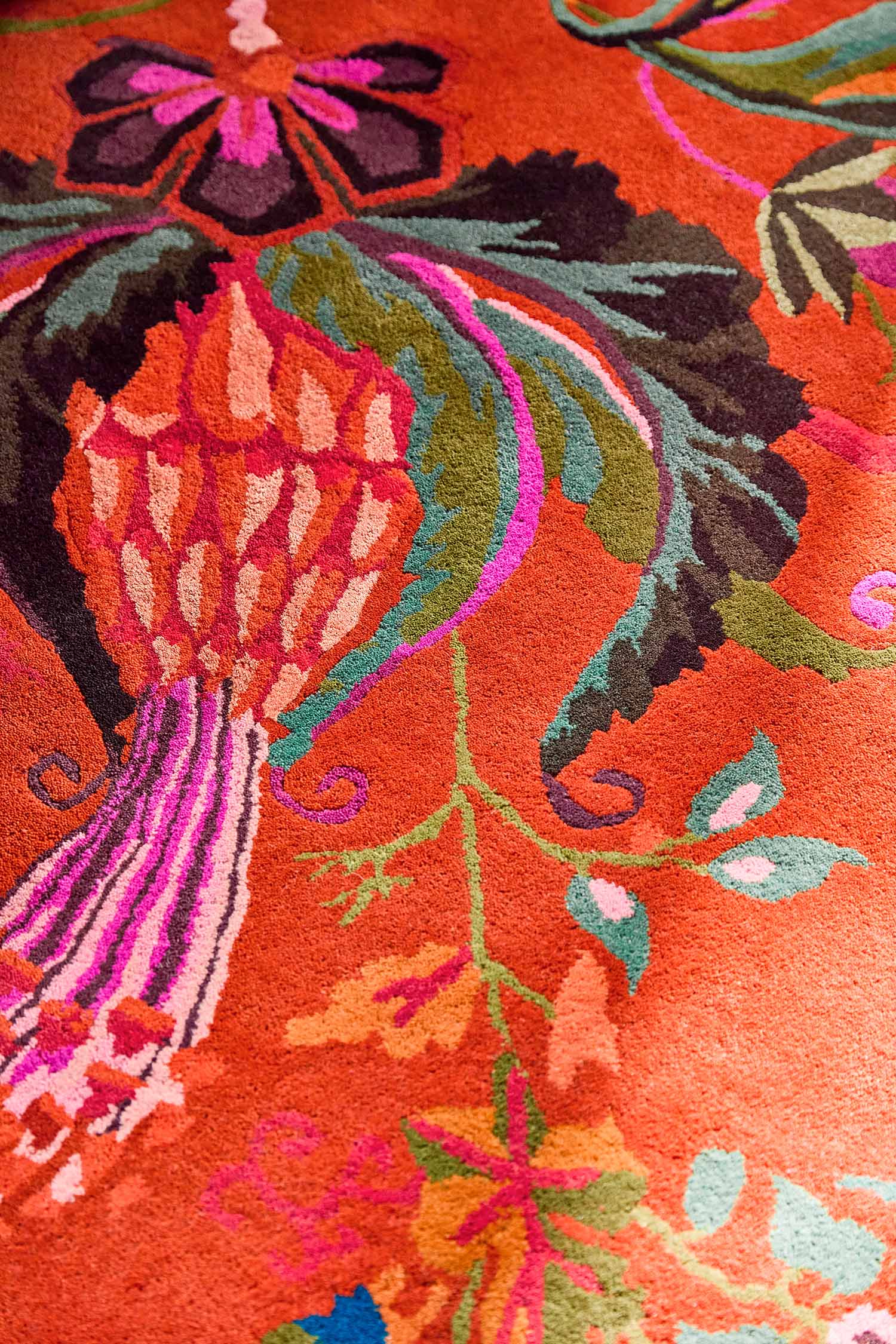 Wonderland Floral Amber Lapis rug red