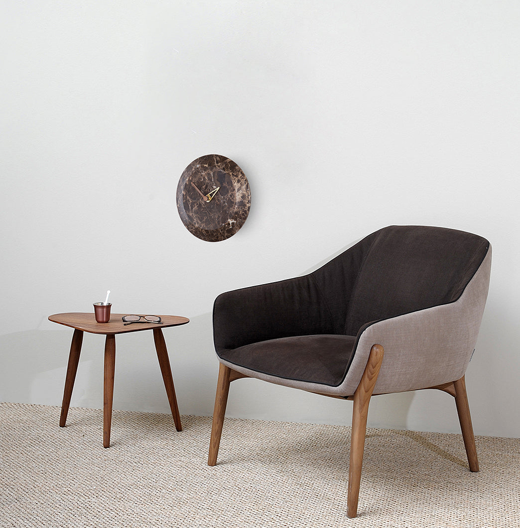 Wanduhr BARI brauner Marmor