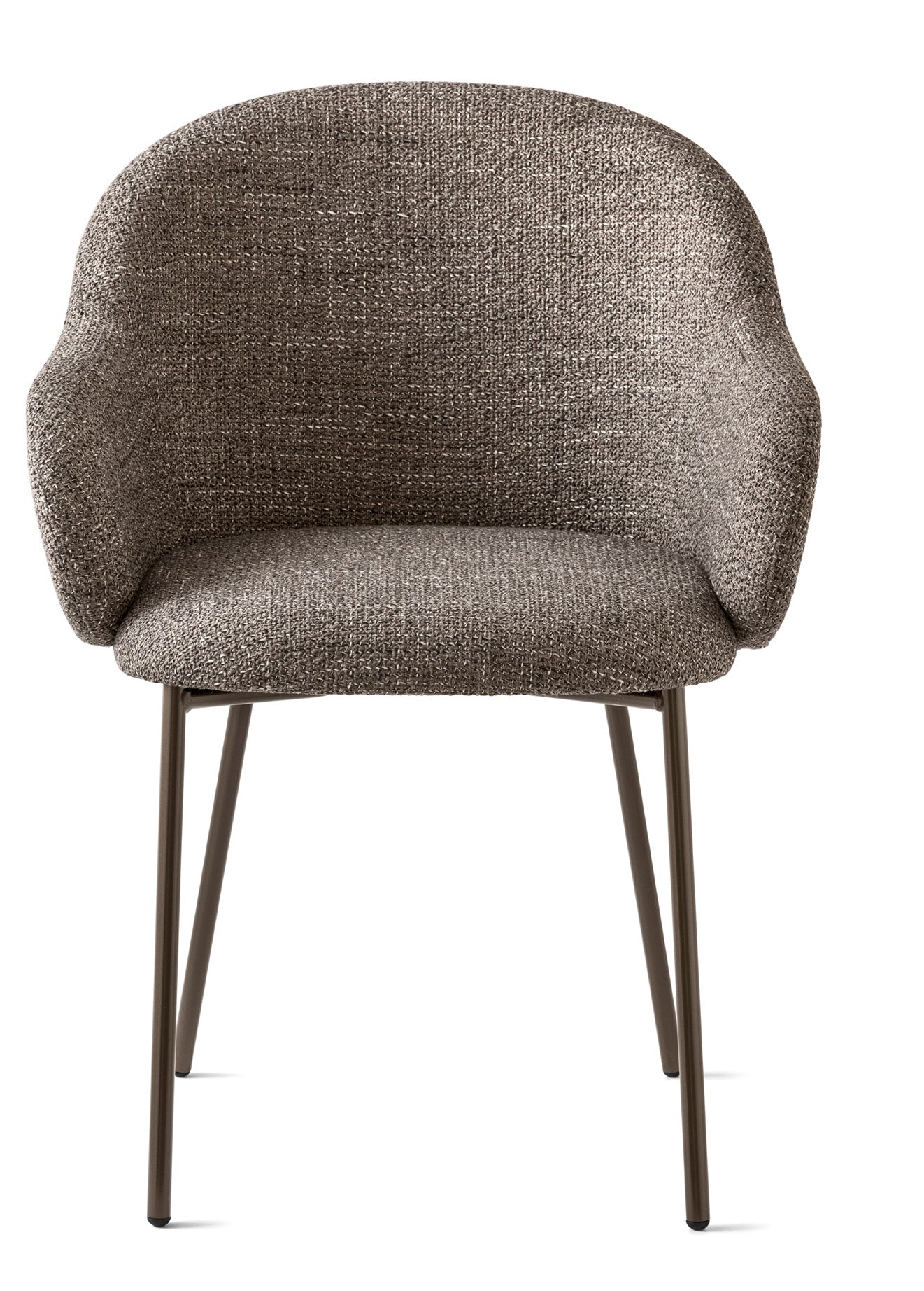 Sessel mit Armlehnen HOLLY FAB gepolstert mit braunem Metallgestell