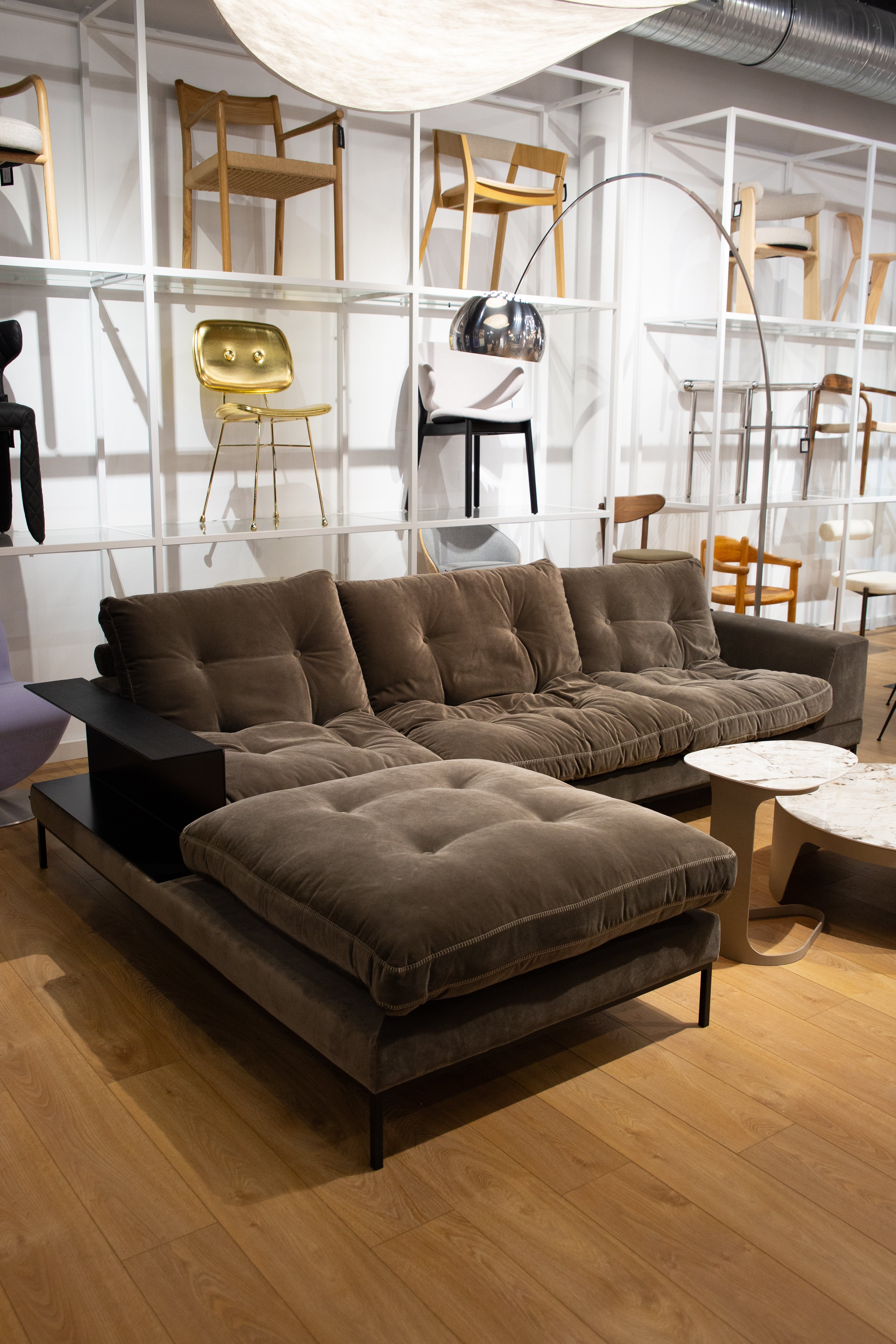 Left-sided Corner Sofa STUDY in Brown - Display Model