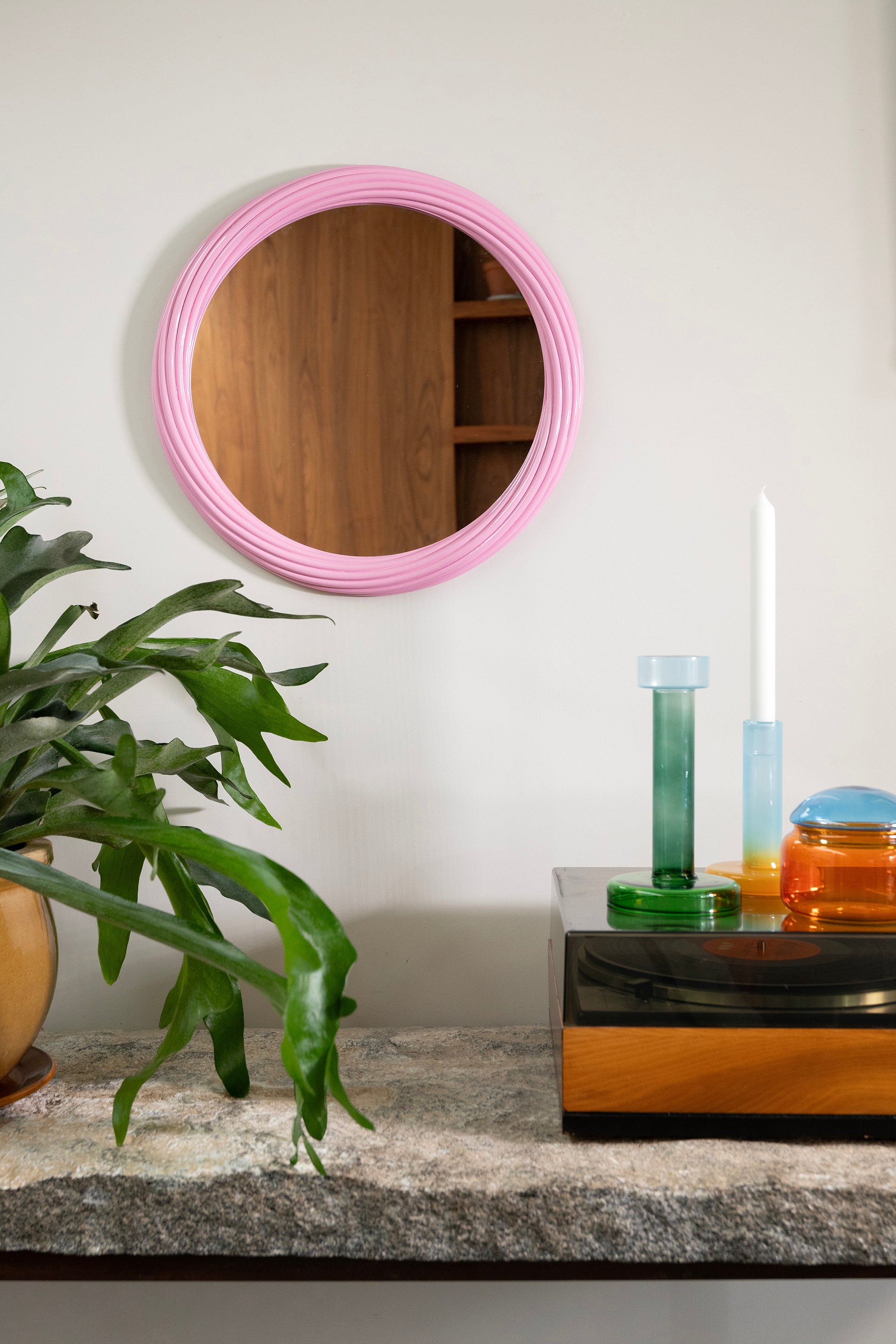 Teelichthalter BOLE grün mit blau