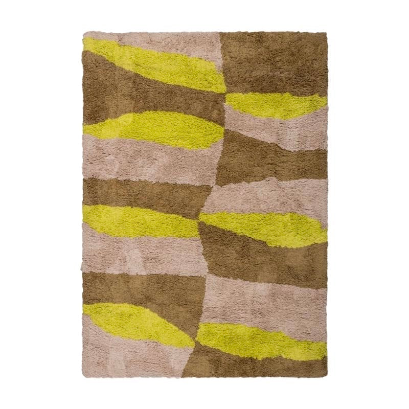 MUSA Beige Long-Pile Carpet with Lime
