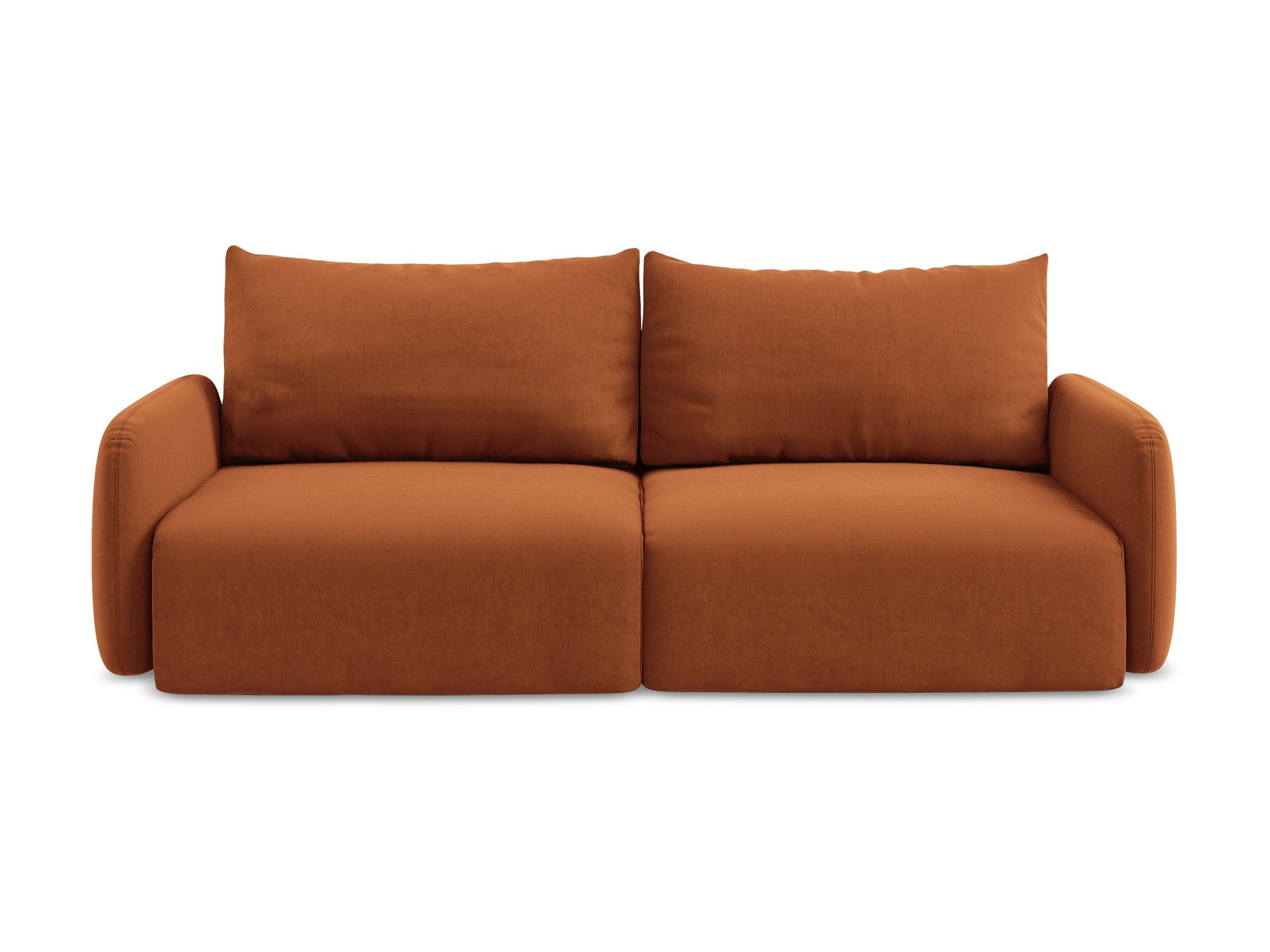Sofa aus Samt für 3 Personen mit Schlaf-Funktion KALENA terrakotta