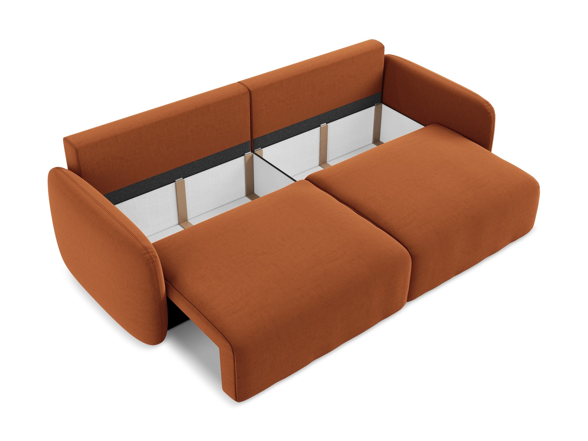 Sofa aus Samt für 3 Personen mit Schlaf-Funktion KALENA terrakotta