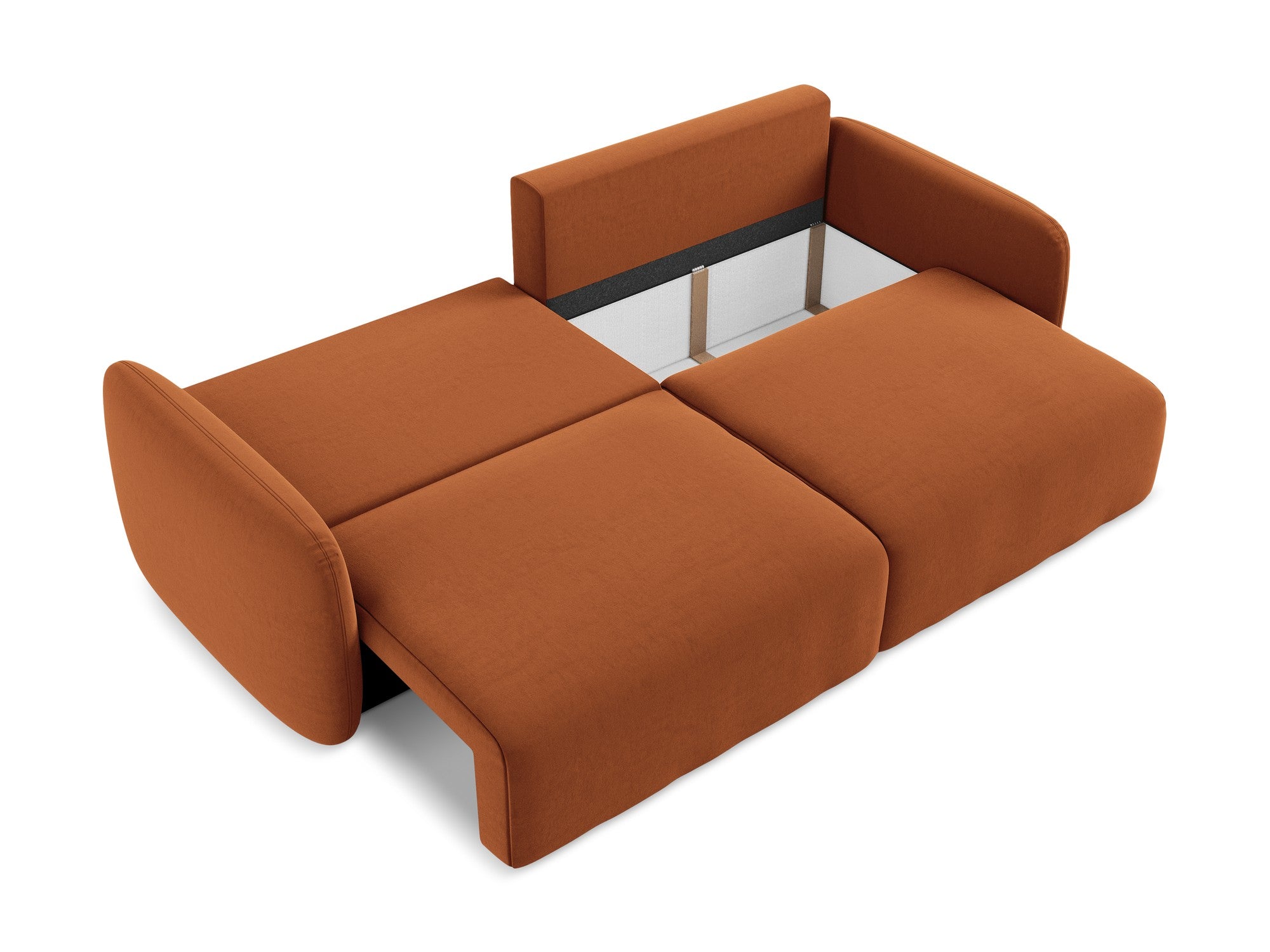 Sofa aus Samt für 3 Personen mit Schlaf-Funktion KALENA terrakotta