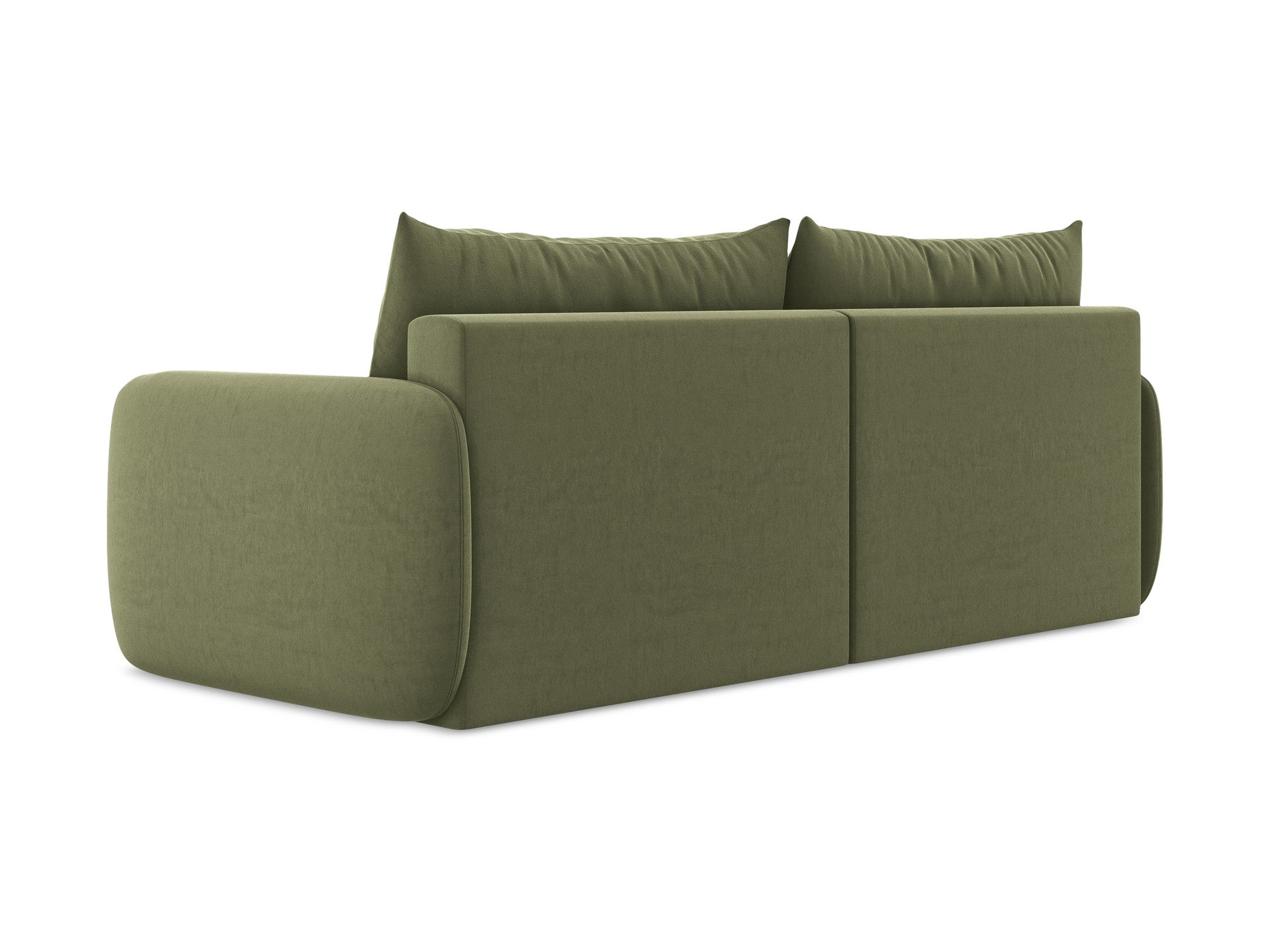 Sofa aus Samt für 3 Personen mit Schlaf-Funktion KALENA olivgrün