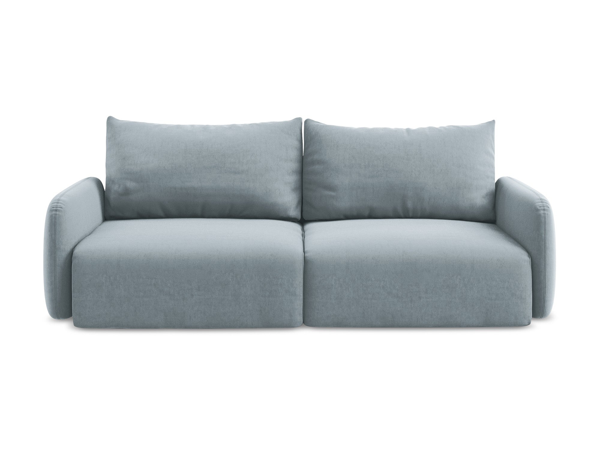 Sofa aus Samt für 3 Personen mit Schlaf-Funktion KALENA hellblau
