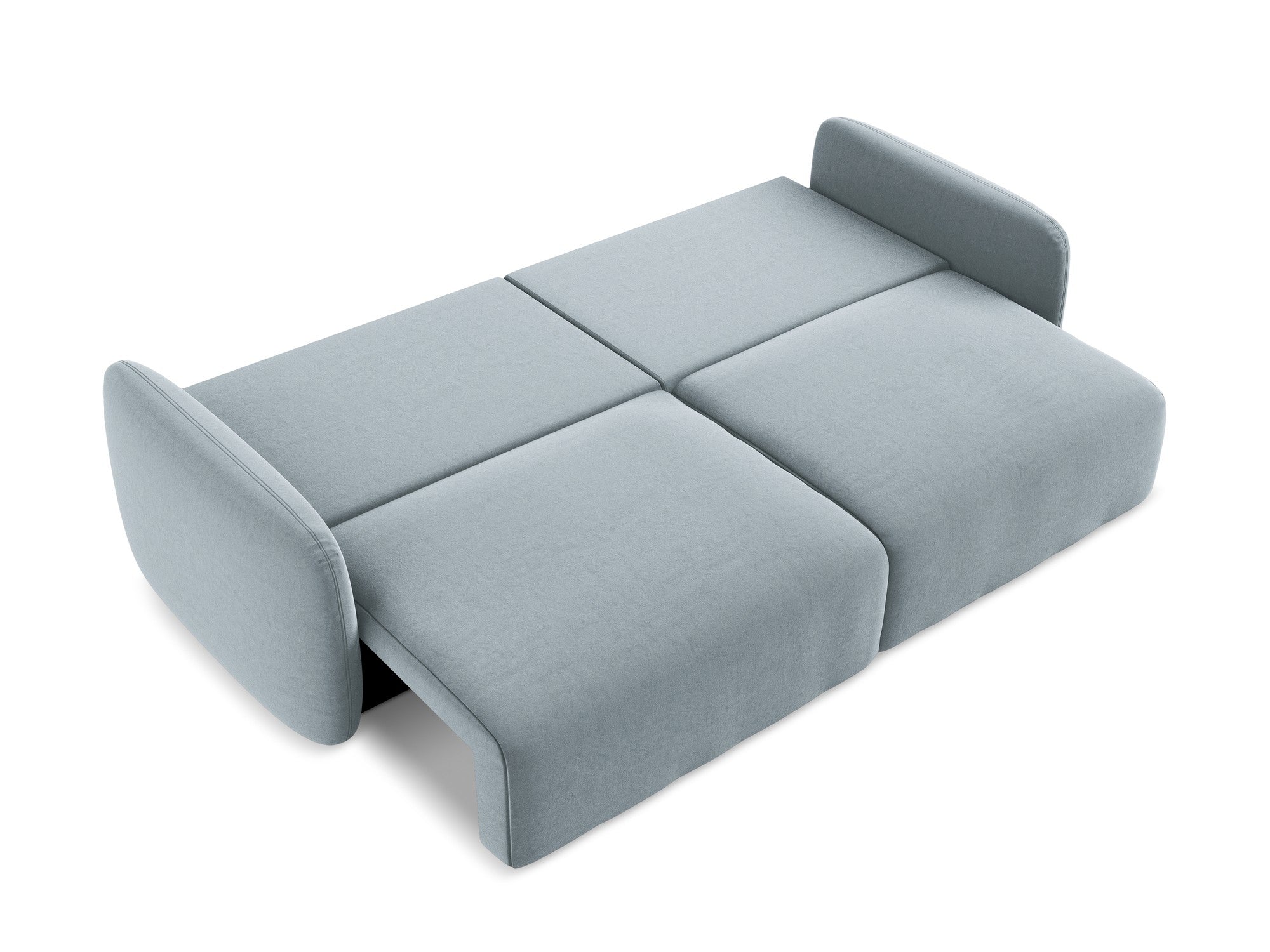 Sofa aus Samt für 3 Personen mit Schlaf-Funktion KALENA hellblau