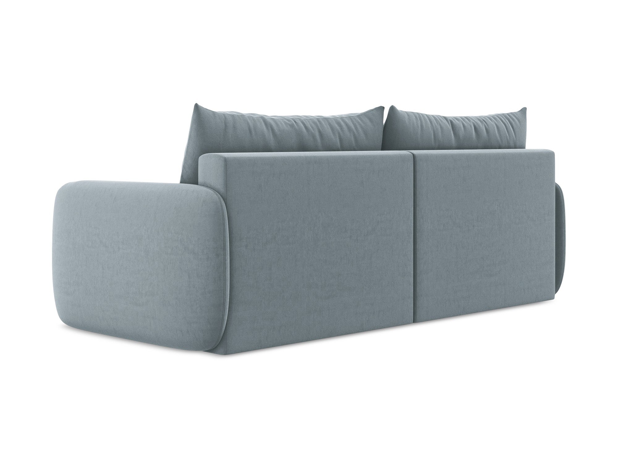 Sofa aus Samt für 3 Personen mit Schlaf-Funktion KALENA hellblau