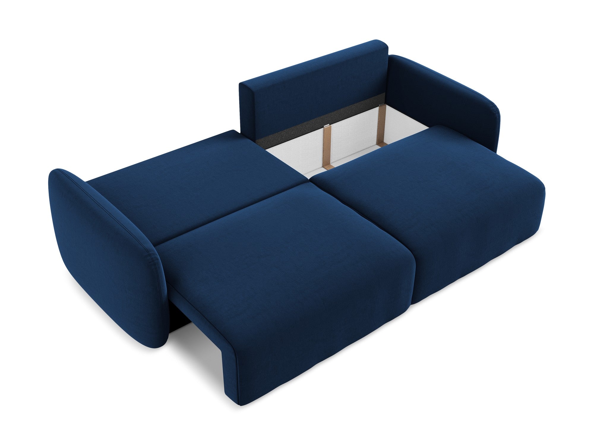 Sofa aus Samt für 3 Personen mit Schlaf-Funktion KALENA in königsblau