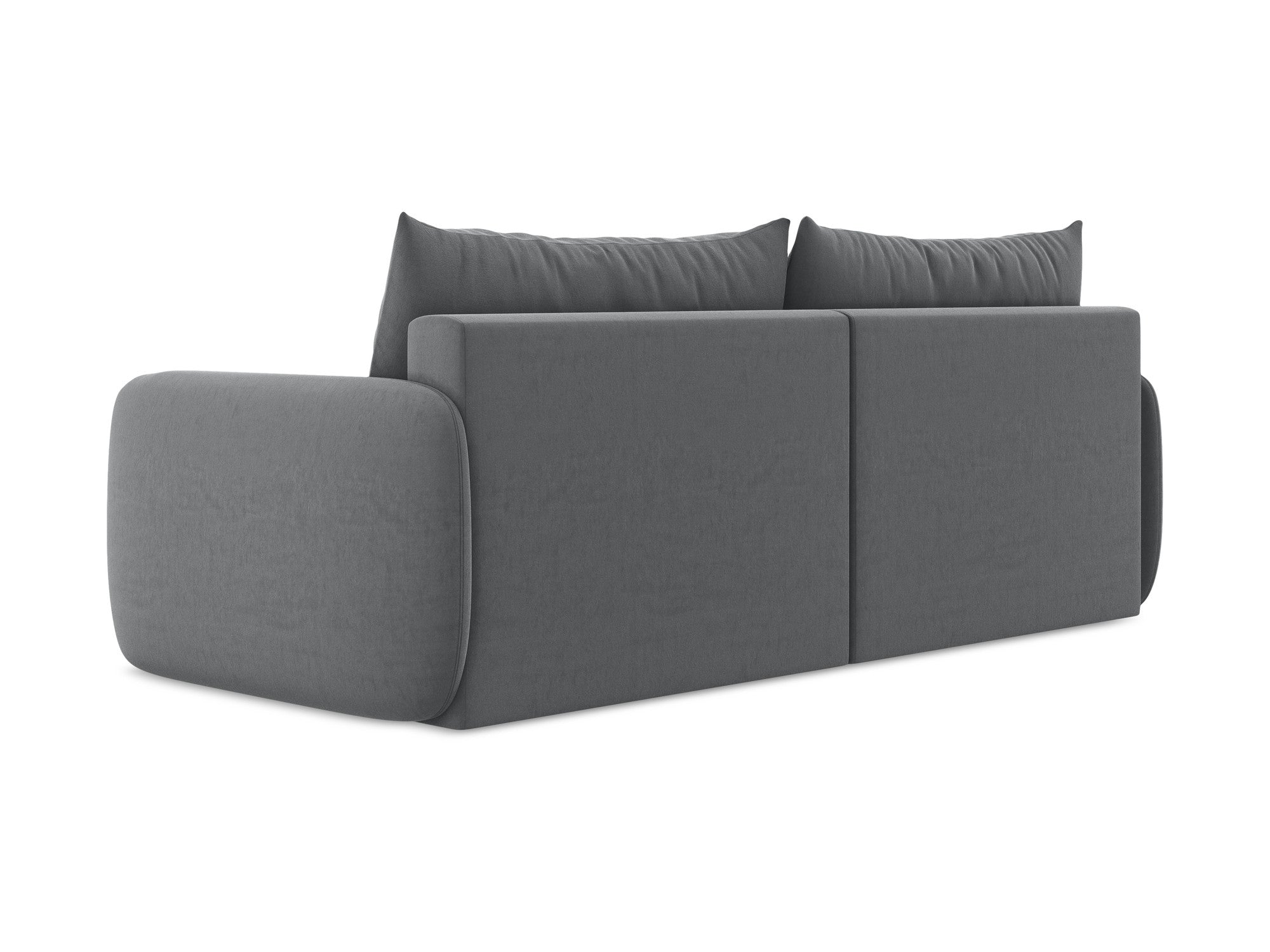 Velvet 3-Seater Sofa with Sleeping Function KALENA Steel Gray