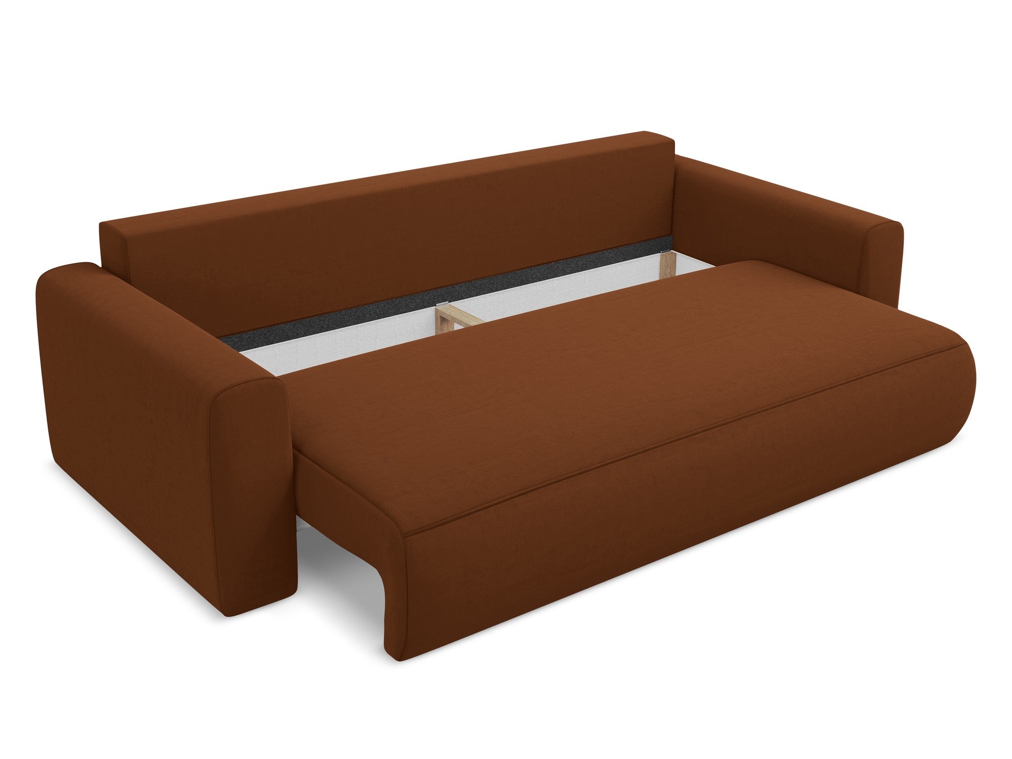 Sofa aus Samt für 3 Personen mit Schlaf-Funktion KAPUA terrakotta