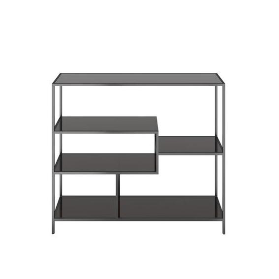 Console with shelves black loft