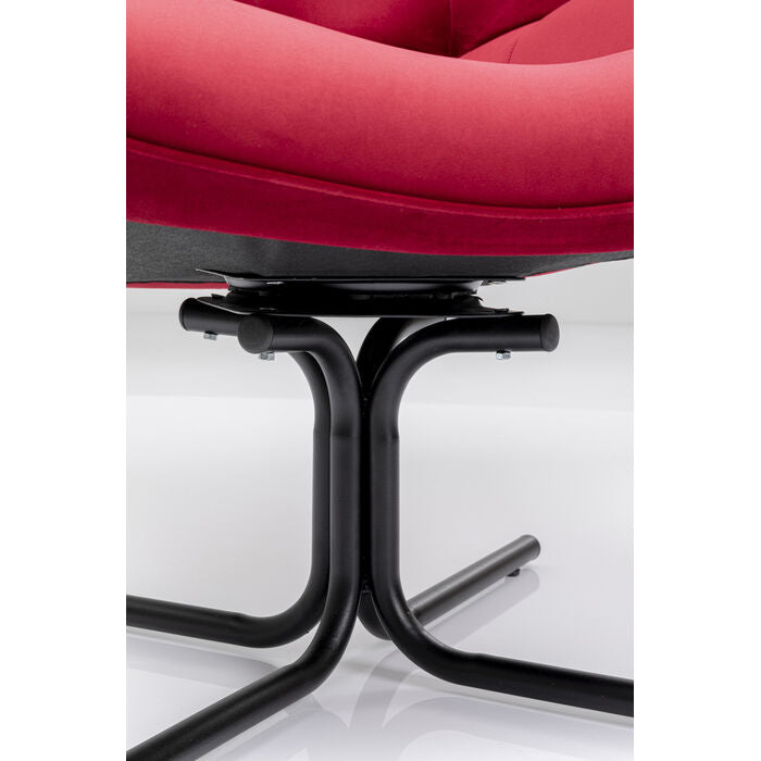 Oscar rotary armchair red velvet