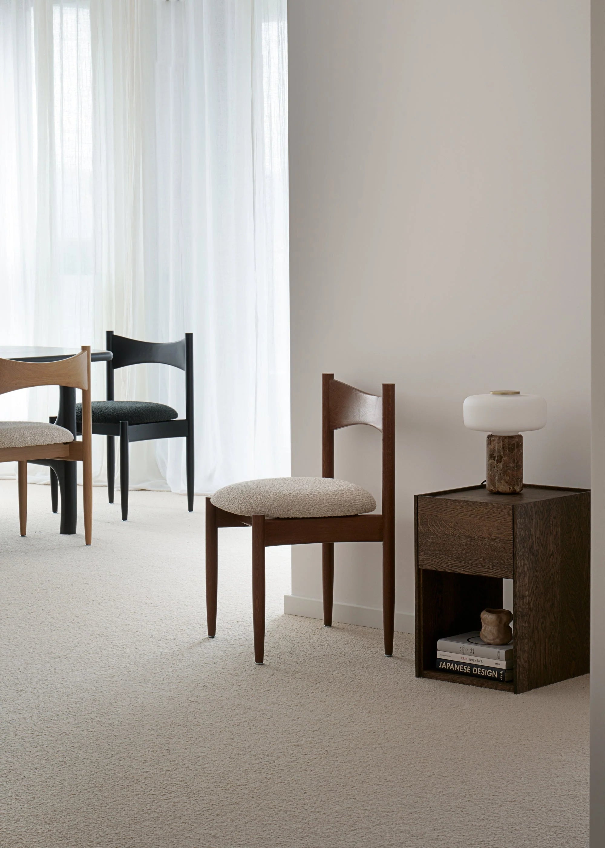 KEMI Chair Beige with Dark Oak Wood
