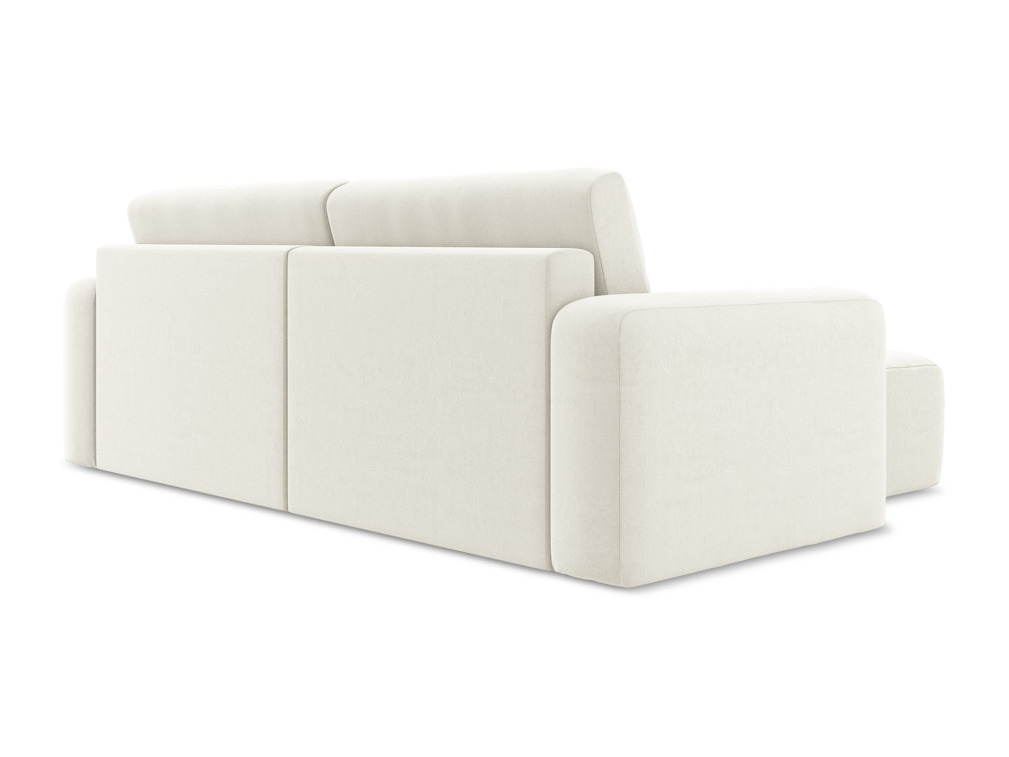 Samt-Ecksofa links mit Schlaffunktion KONA hellbeige