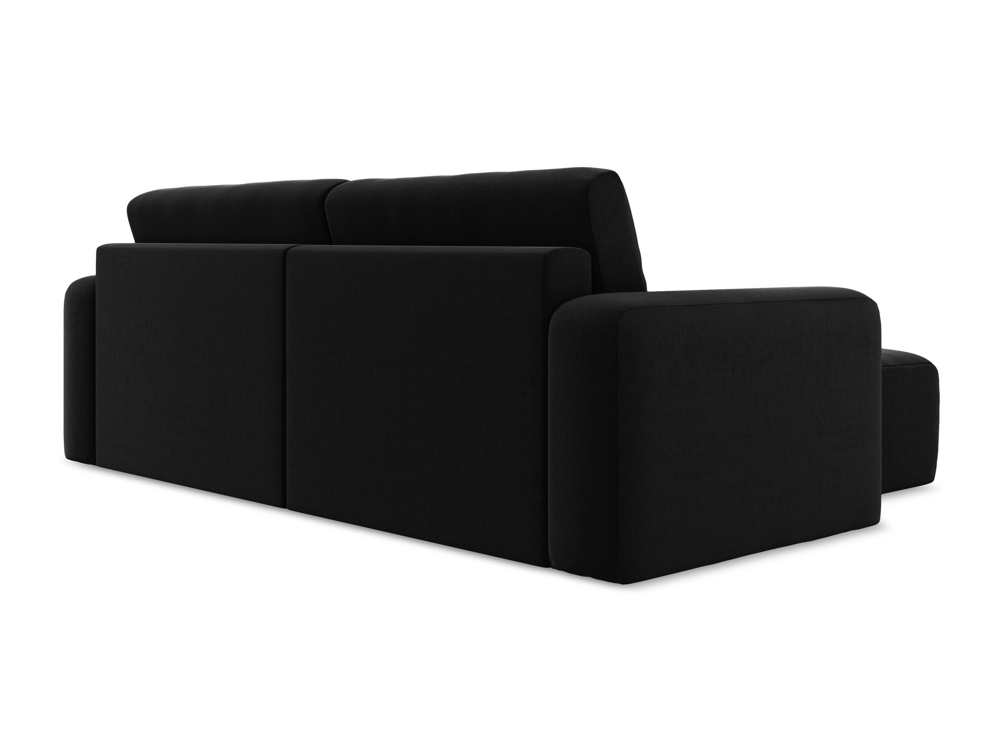 Samt-Ecksofa links mit Schlaffunktion KONA schwarz