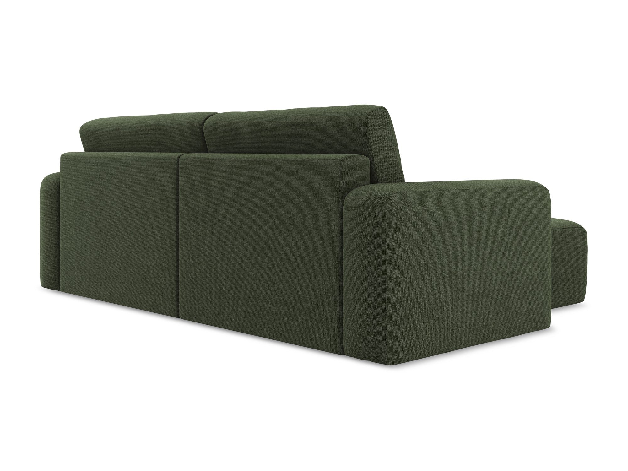 Left-sided corner sofa bed KONA in olive green